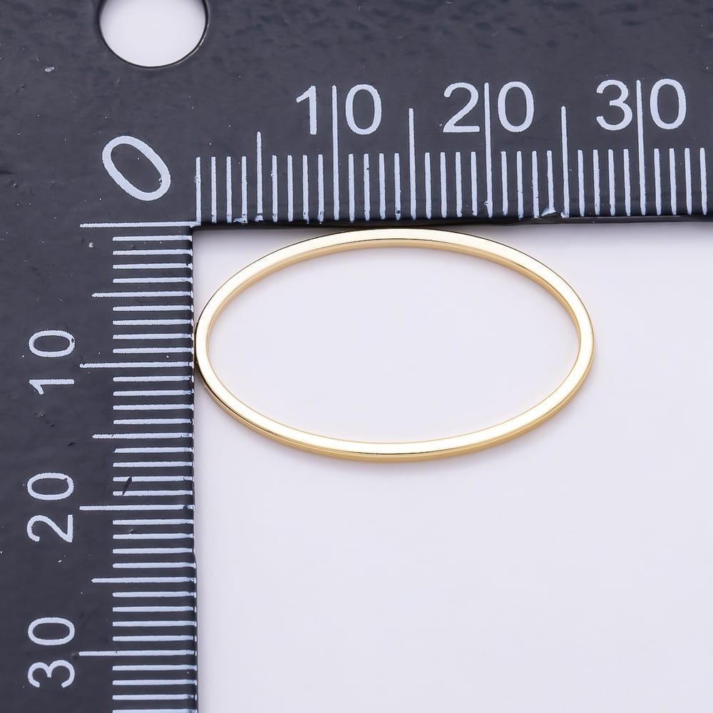 16K Gold Filled 10mm, 14.5mm, 20mm, 26mm, 45mm Minimalist Open Oval Link Findings | Findings-00531 ~ Findings-00535