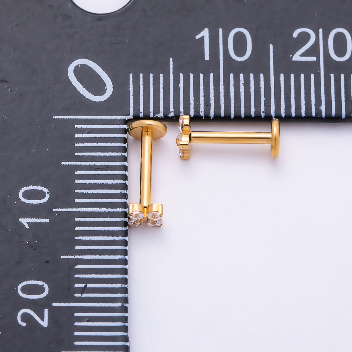 Titanium 3.3mm Clear CZ Flower Universal Cartilage Piercing Flat Back Stud | Findings-00431
