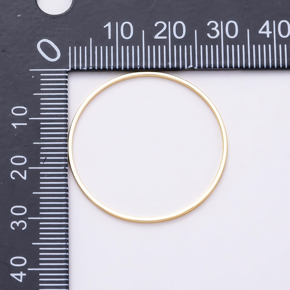 16K Gold Filled 8mm, 10mm, 12mm, 14mm, 16mm, 18mm, 20mm, 22mm, 24mm, 26mm, 28mm, 30mm, 32mm, 35mm, 38mm, 40mm, 50mm, 60mm, 70mm Minimalist Open Round Circle Link Findings | Findings-00512 ~ Findings-00530