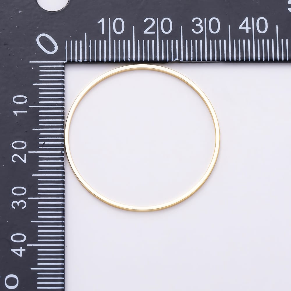 16K Gold Filled 8mm, 10mm, 12mm, 14mm, 16mm, 18mm, 20mm, 22mm, 24mm, 26mm, 28mm, 30mm, 32mm, 35mm, 38mm, 40mm, 50mm, 60mm, 70mm Minimalist Open Round Circle Link Findings | Findings-00512 ~ Findings-00530