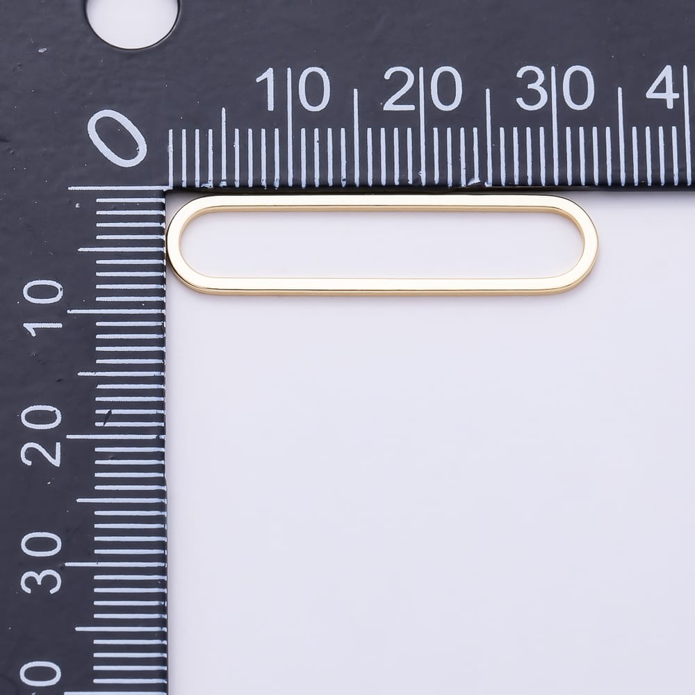 16K Gold Filled 19mm, 24.7mm, 25mm, 32.5mm, 50mm Minimalist Open Oblong Link Findings | Findings-00536