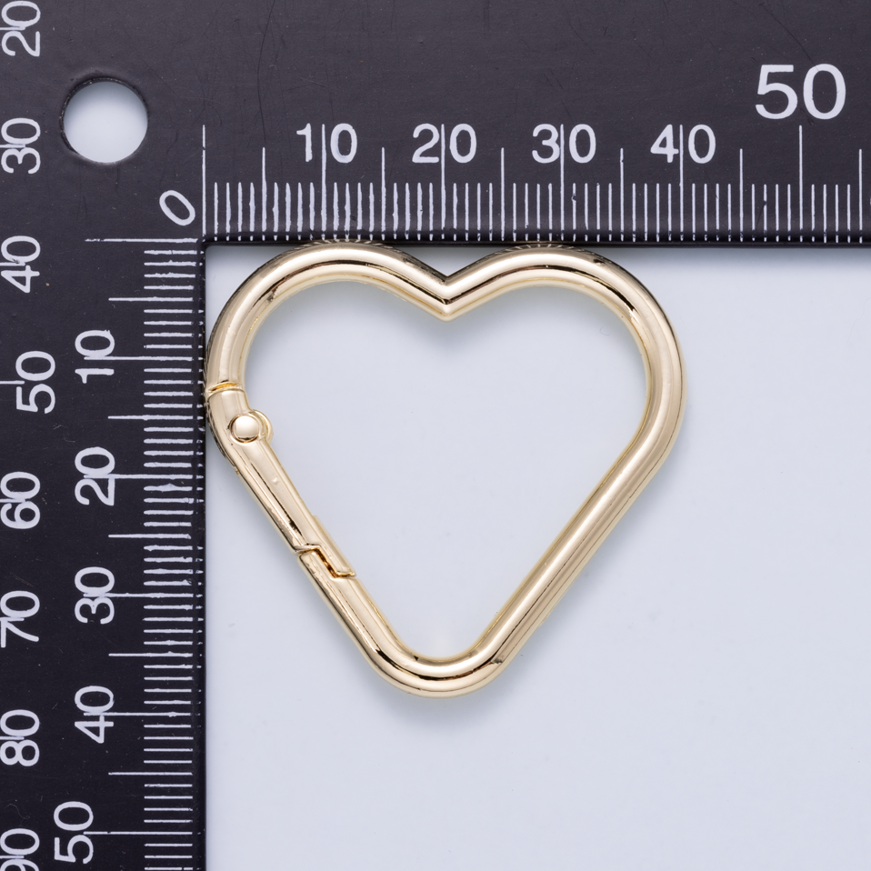 24K Gold Filled 40mm Minimalist Heart Push Gate Findings | Findings-00412