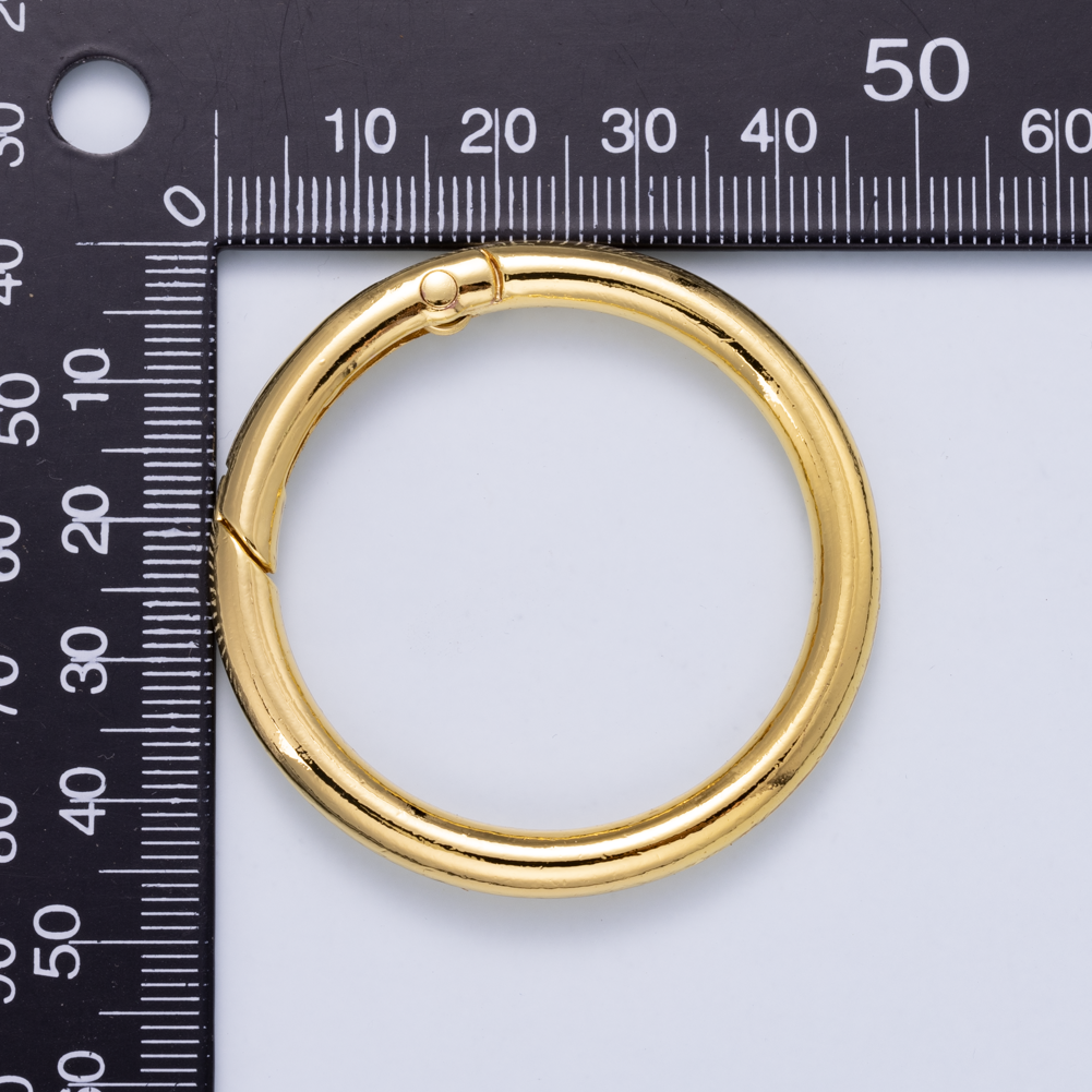 24K Gold Filled 47mm Minimalist Circle Round Push Gate Findings | Findings-00414
