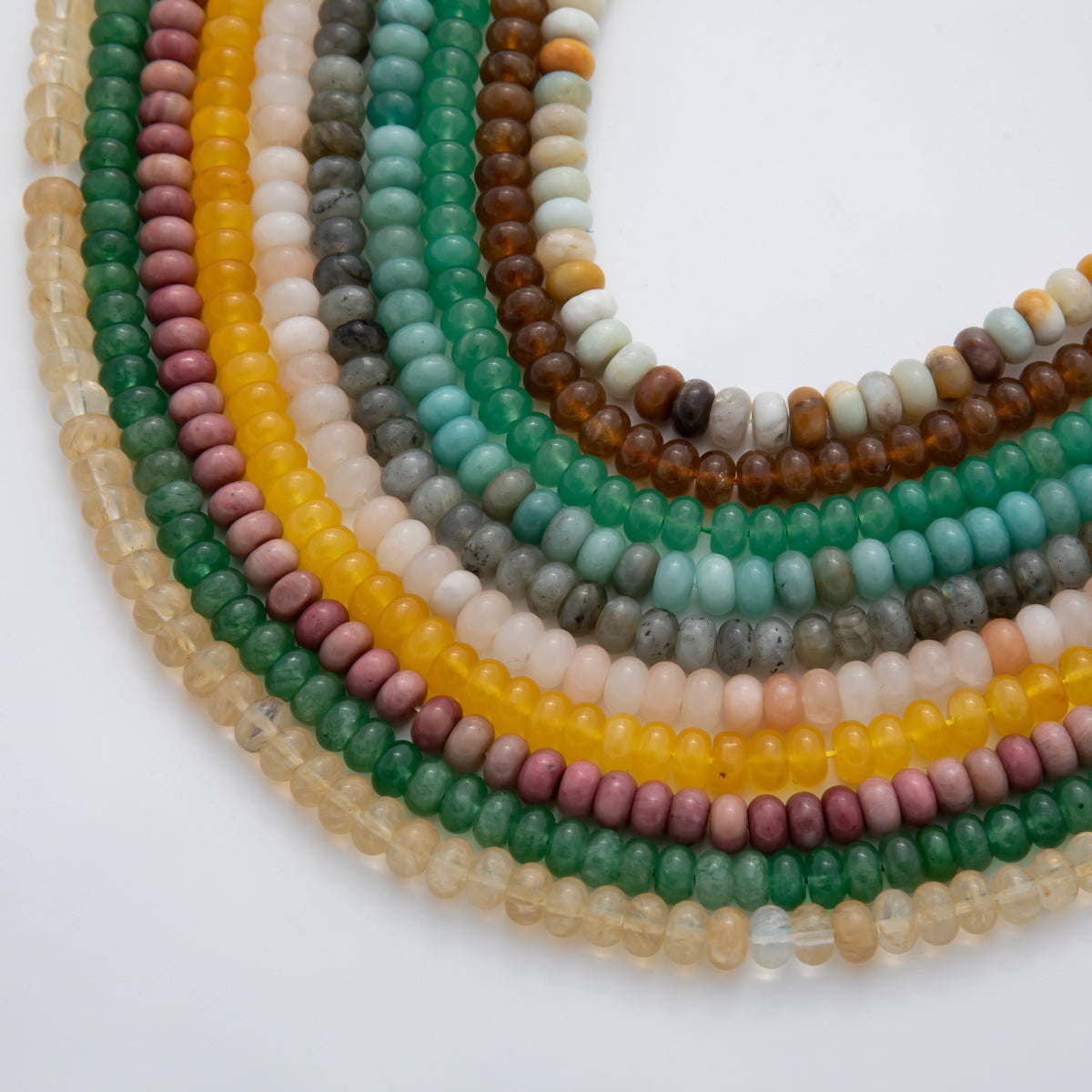 8mm Beautiful Mixed Color Gemstone Rondelle Beads 1 Strand Natural Stone Beads Around 15" WA409