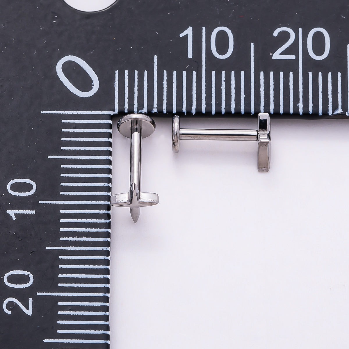 Titanium 6mm North Star Cartilage Piercing Flat Back Stud in Gold & Silver | Findings-00317 Findings-00318