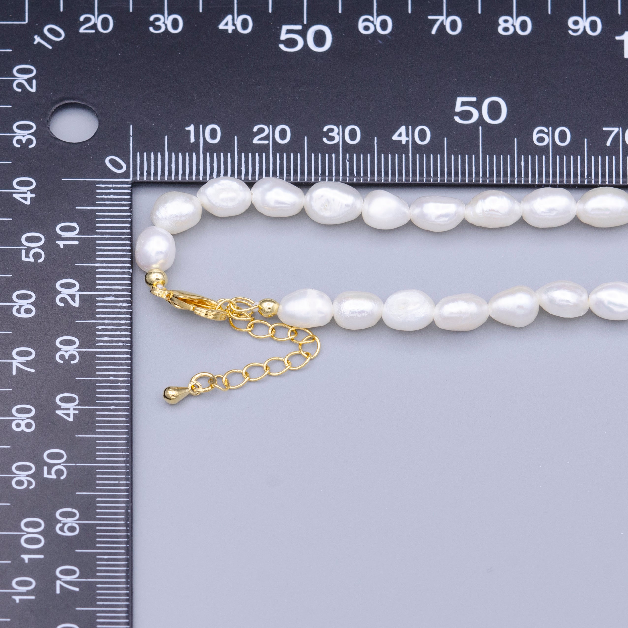 24K Gold Filled 6.5mm Freshwater Pearl 15 Inch Choker Necklace | WA-2912