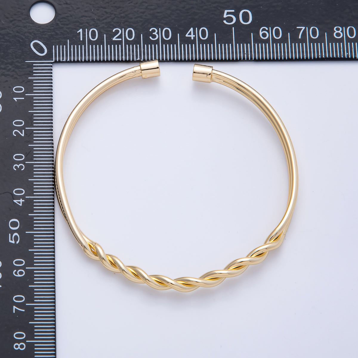 14K Gold Filled Double Twisted Knot Band Cuff Bracelet | Brac-060001