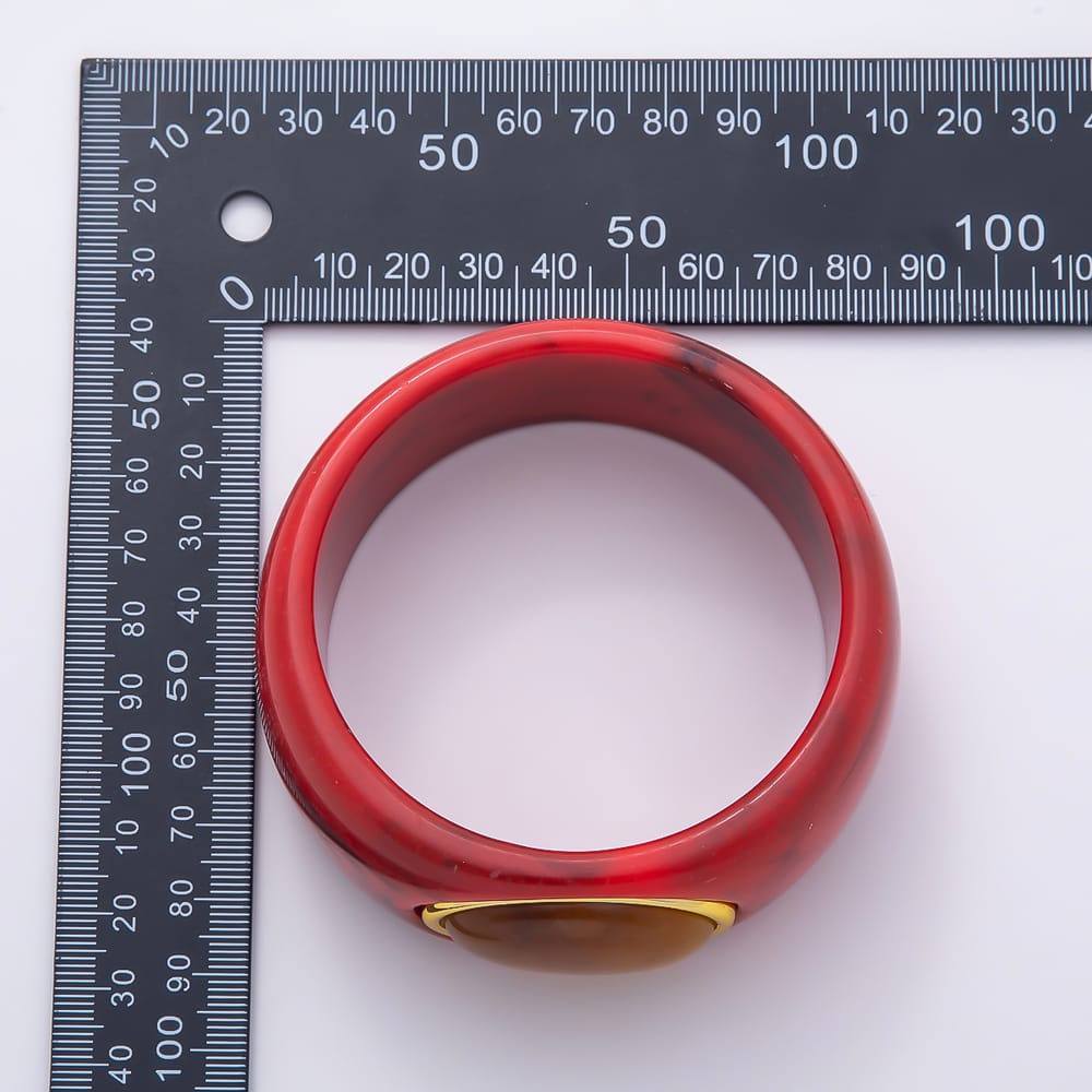 Colorful Chunky Resin With Big Marble Stone Bangle Bracelet | WA-02213