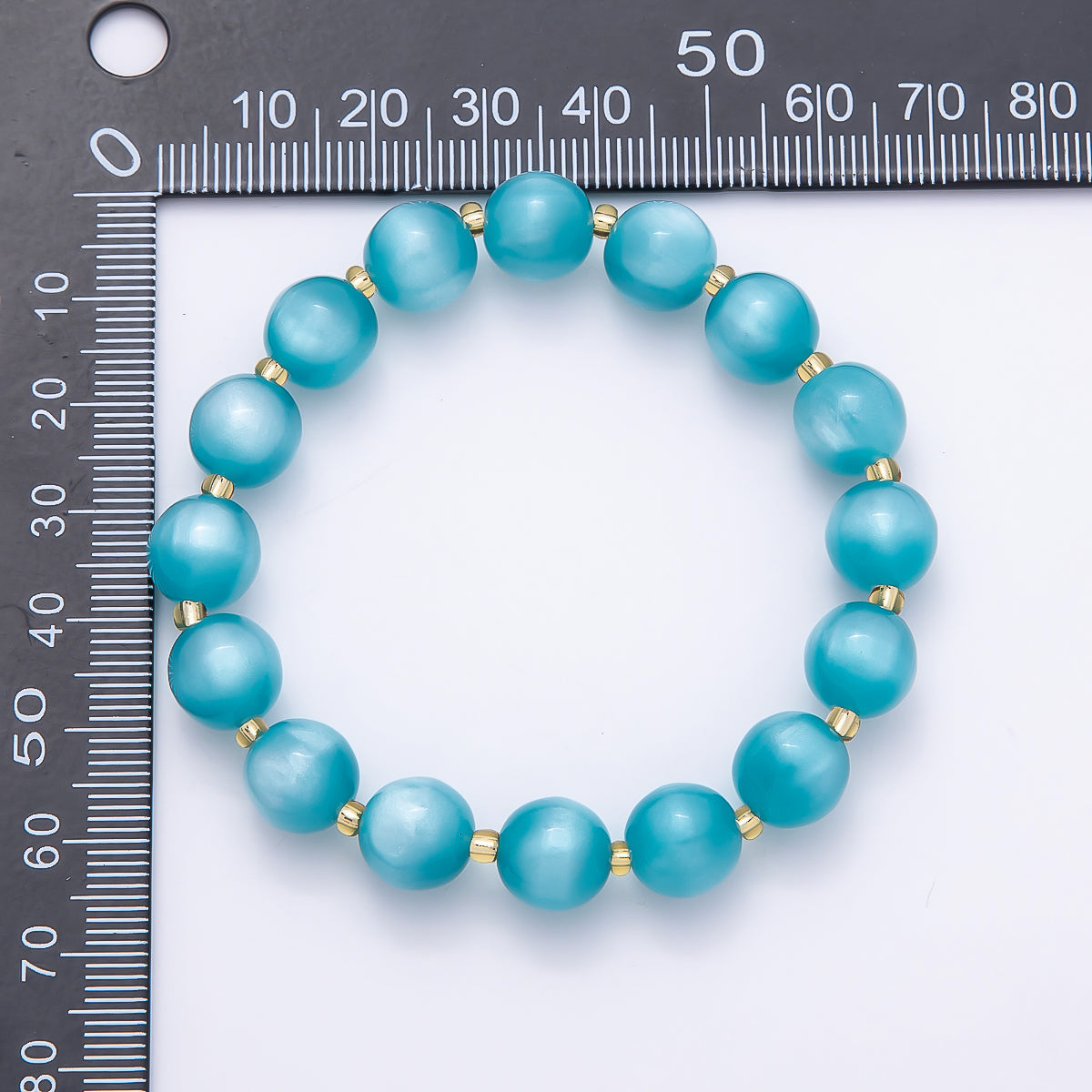 Stainless Steel 10mm Geometric Resin 7 Inch Stretch Bracelet | WA-04539 ~ WA-04546
