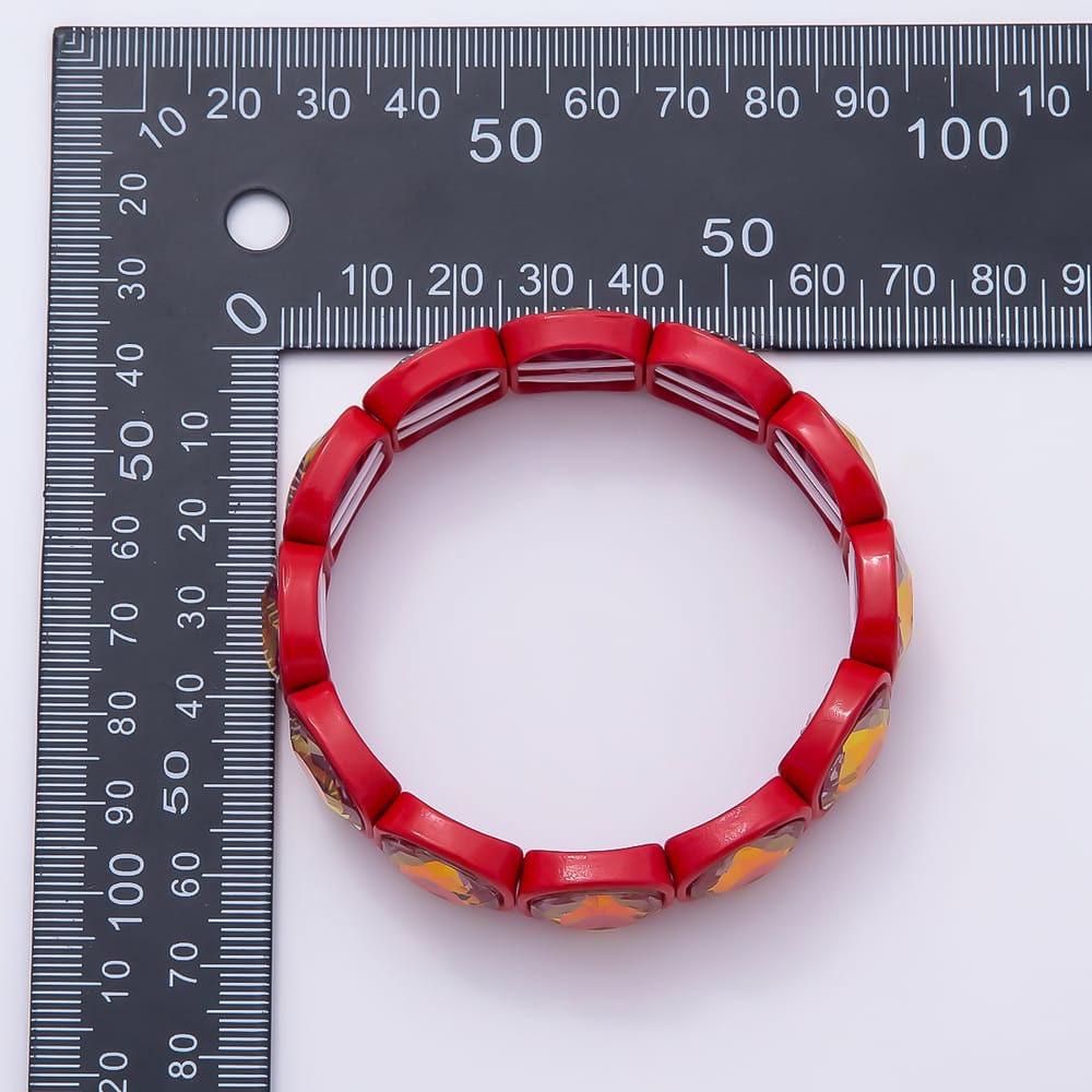 Colorful Square Cut Crystal Bracelet Stretch Tila Bracelet Stackable Jewelry WA-1205