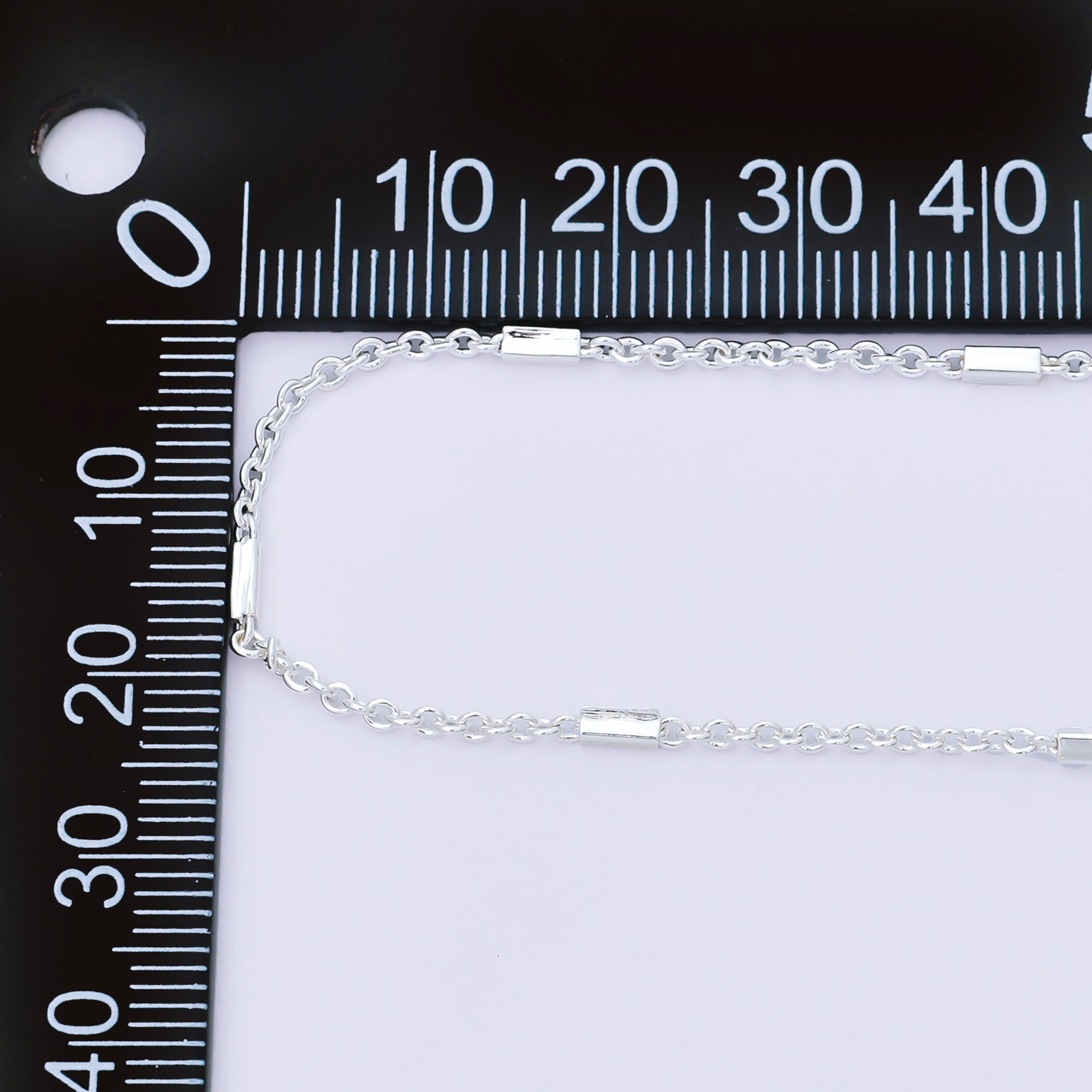Silver 1.7mm Unfinished Cable Chain with Bar Station by Yard | ROLL-1679