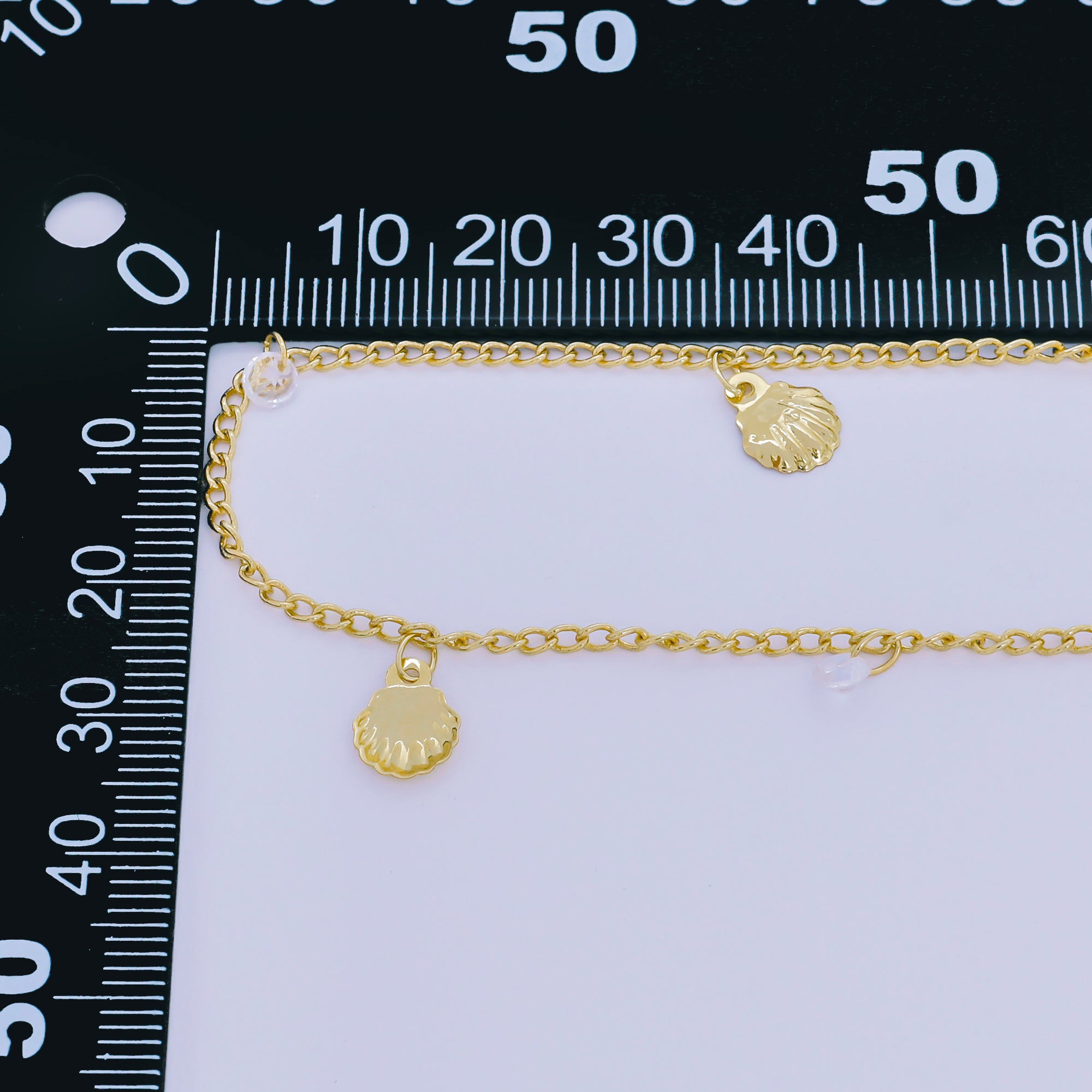 24K Gold Filled 2mm Round CZ Seashell Classic Curb Chain by Yard | ROLL-1673