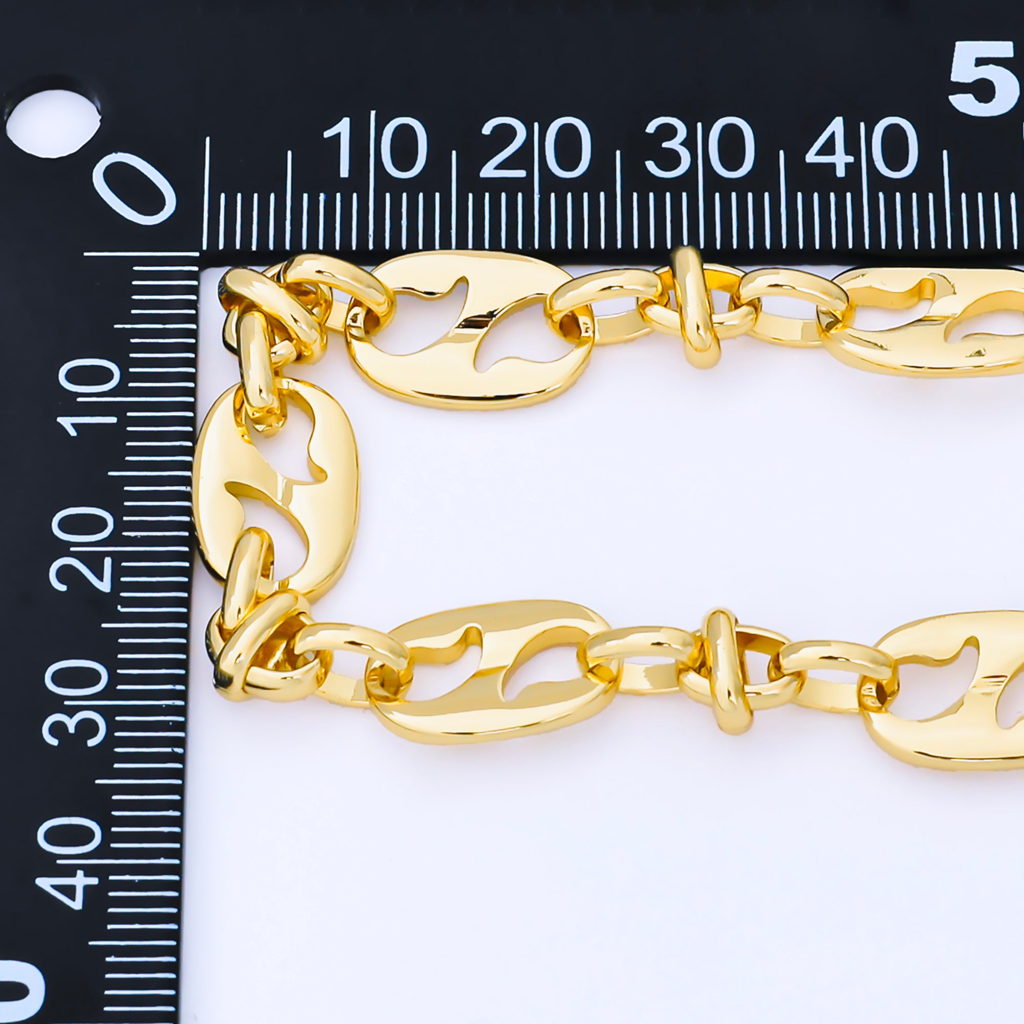 24K Gold Filled 5mm Open Teardrop Tag Oval Cable Geometric Unfinished Chain by Yard | Roll-1996