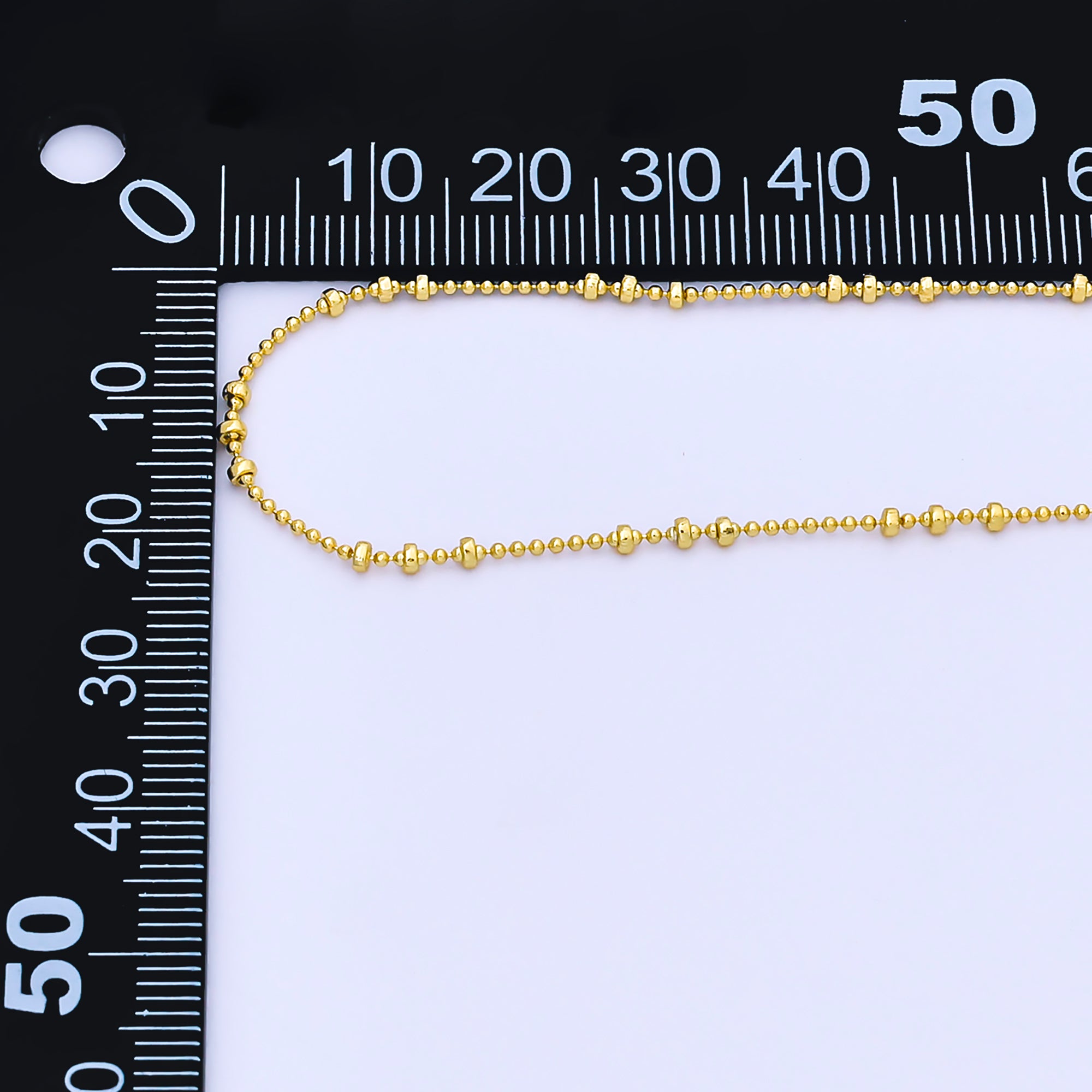 24K Gold Filled 2mm Bead Satellite Unfinished Chain by Yard | Roll-2022