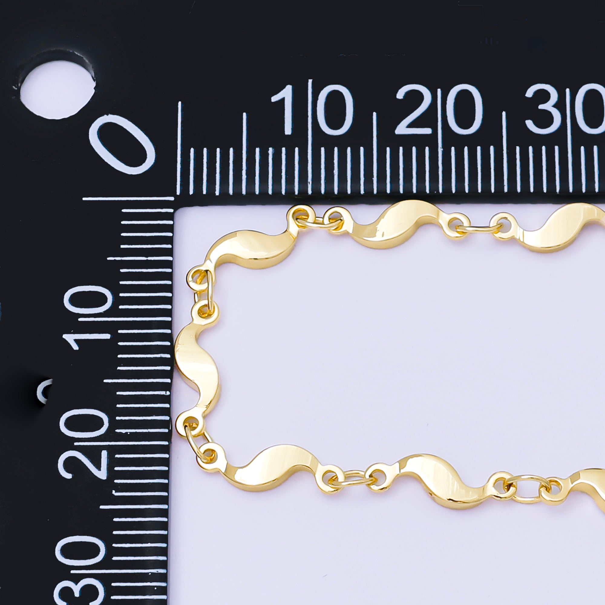 24K Gold Filled 3.5mm Geometric Curved Link Unfinished Chain by Yard in Gold & Silver | Roll-2011 Roll-2012