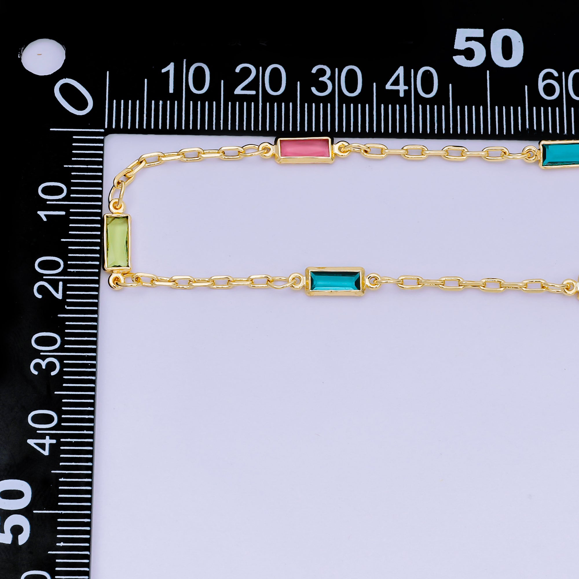 14K Gold Filled 3.7mm Rainbow Micro Paved CZ Unfinished Chain by Yard | ROLL-1552