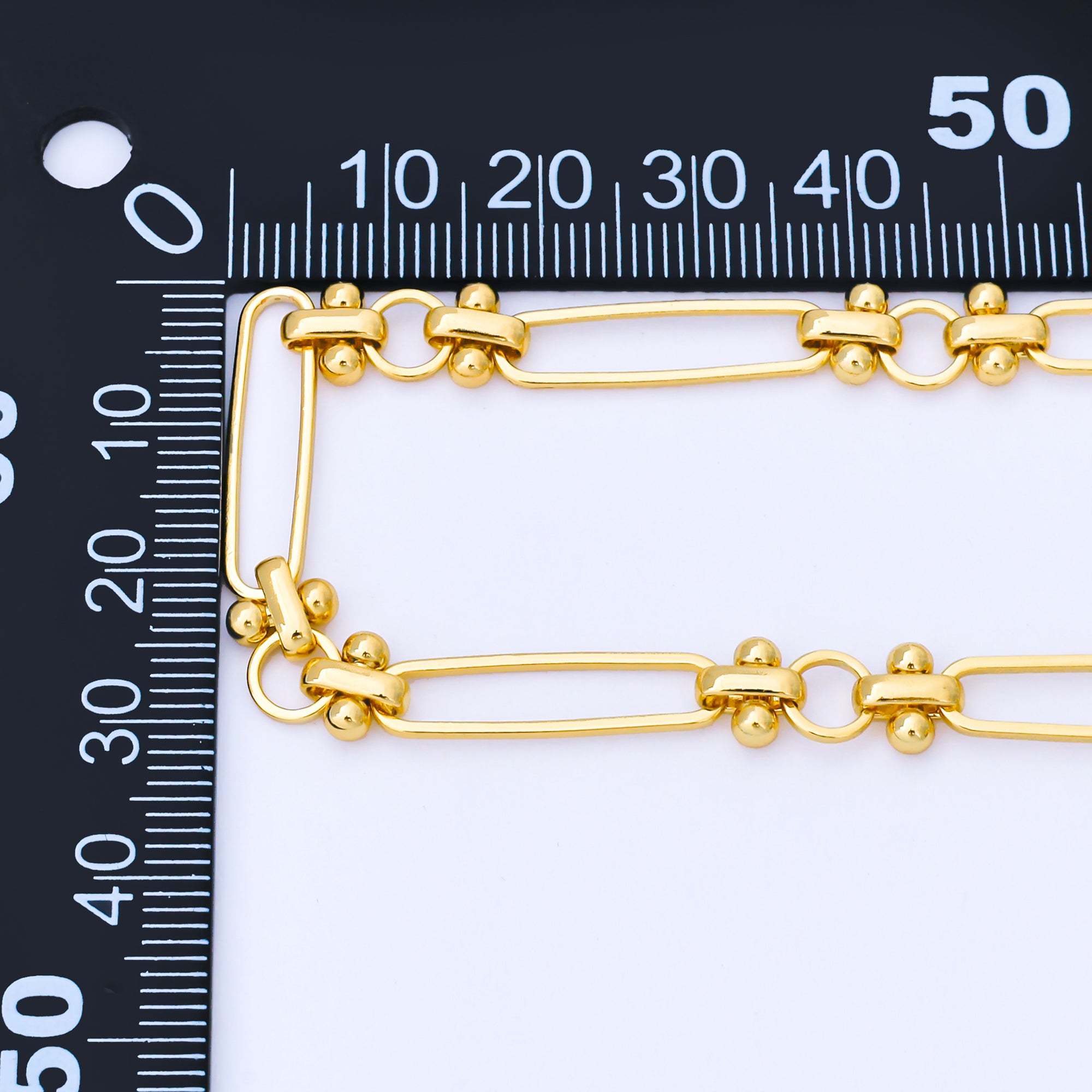 24K Gold Filled 6mm Bead Paperclip Unfinished Chain by Yard | Roll-1995