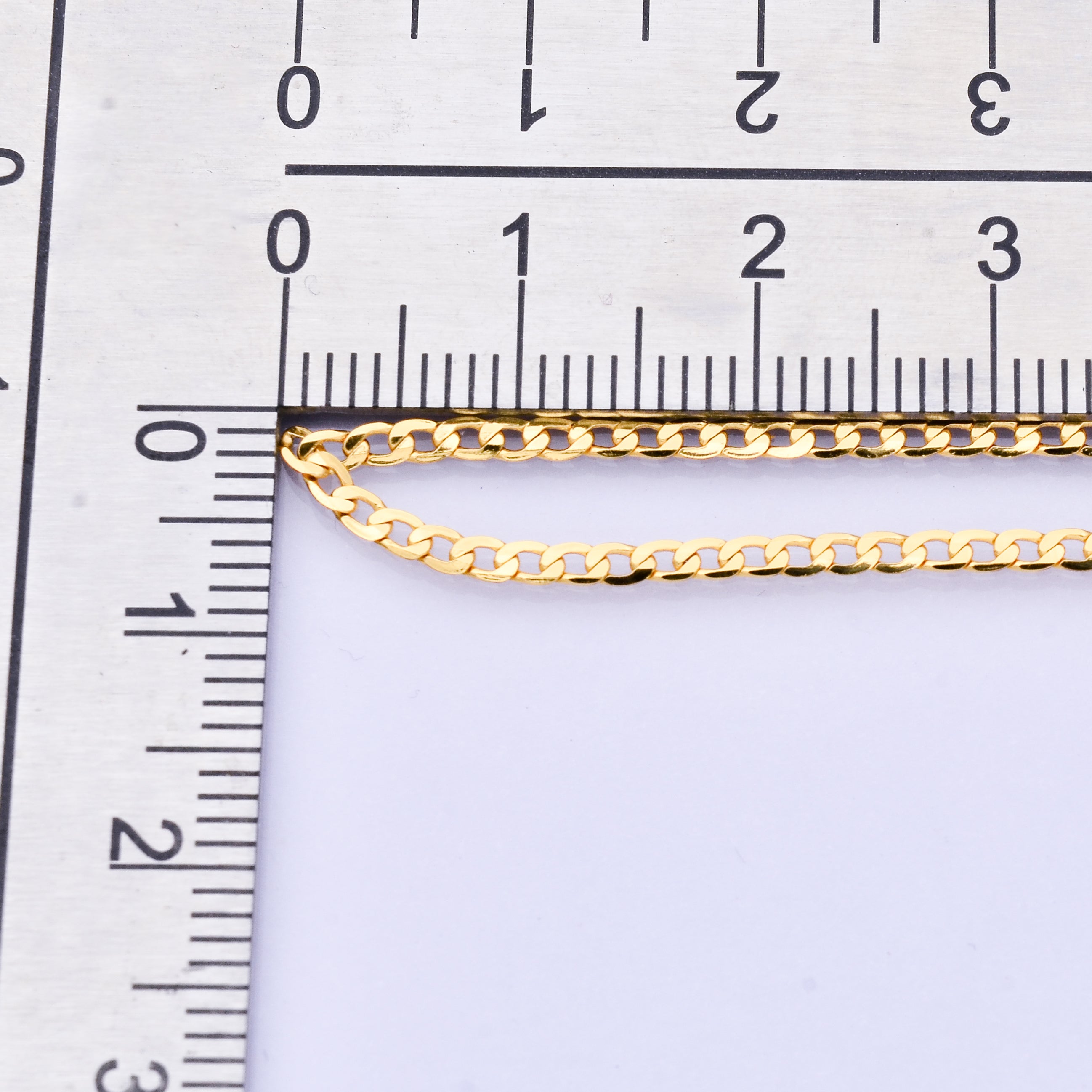 16K Gold Filled 2mm Minimalist Curb Chain 17.5 Inch Necklace | WA-04145
