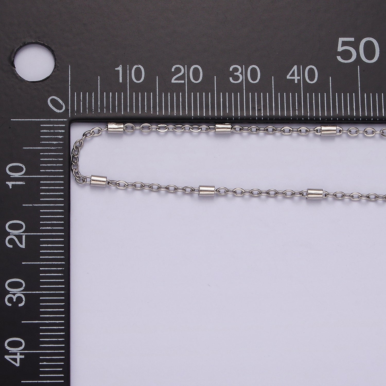 Stainless Steel 1.8mm Dainty Tube Cable Satellite Chain 18 Inch Necklace | WA-02386