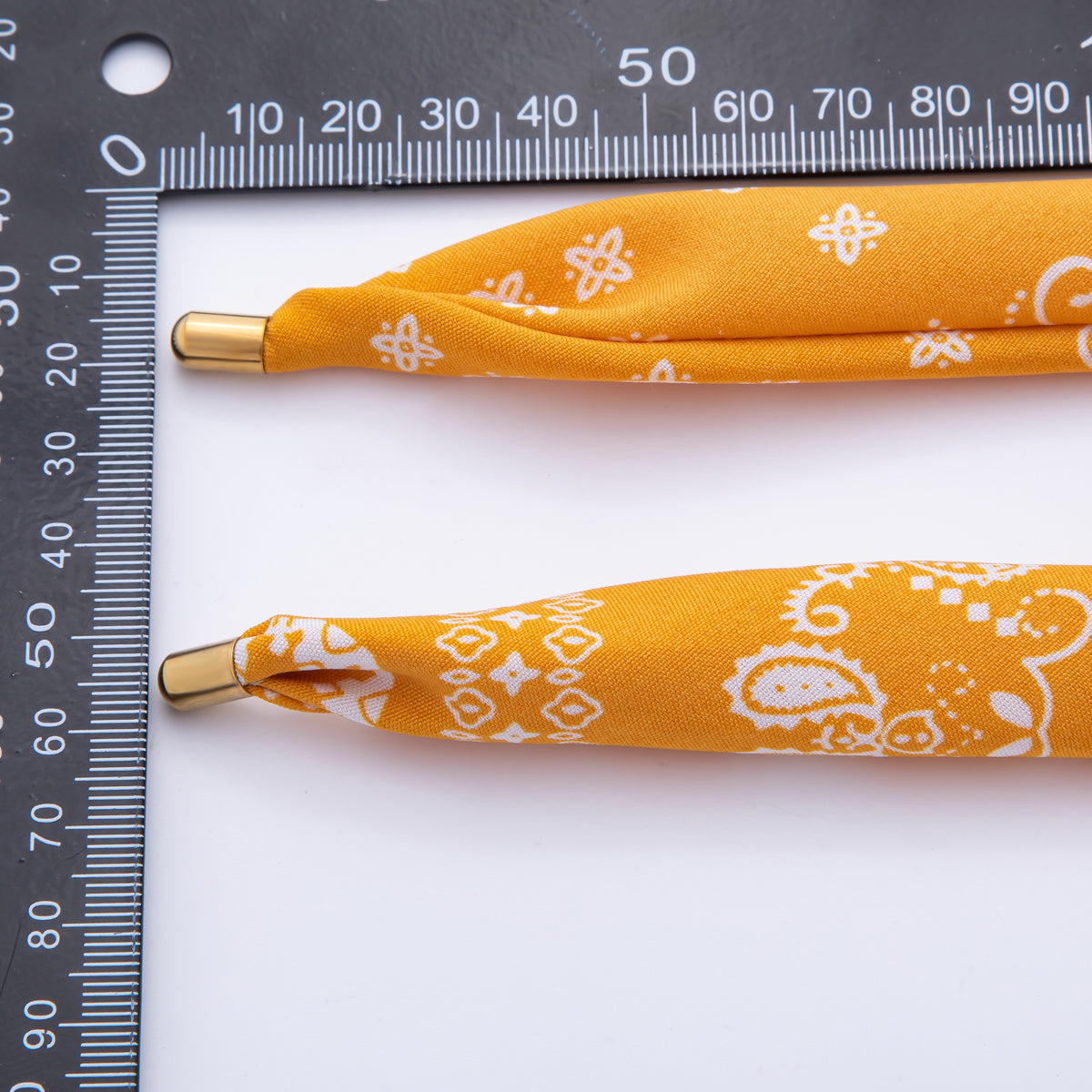 Stainless Steel Orange Floral Flower Cotton Bandana Scarf Necklace | WA-920