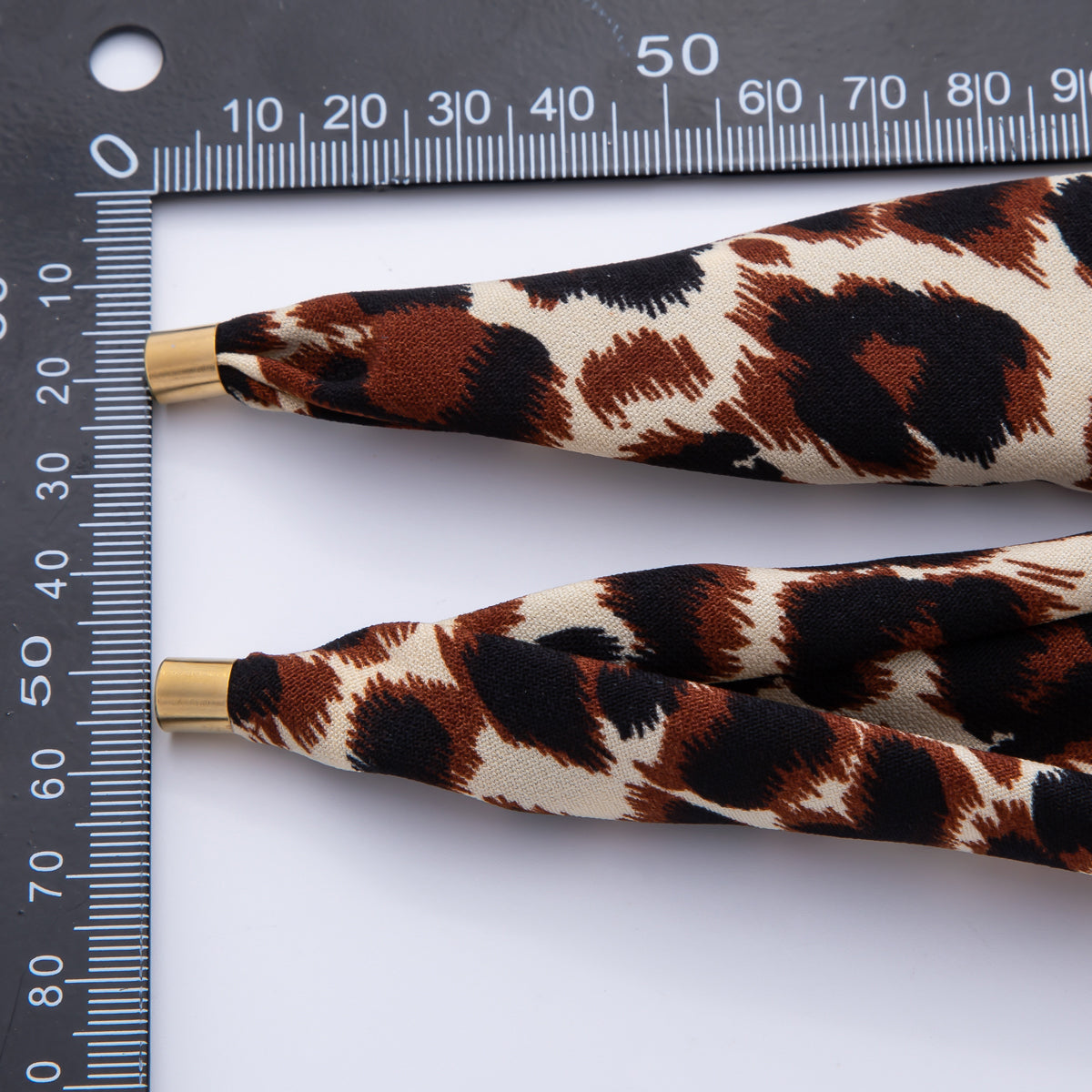 Stainless Steel Brown Black Cheetah Leopard Print Soft Faux Silk Bandana Scarf Necklace | WA-976 ~ WA-987