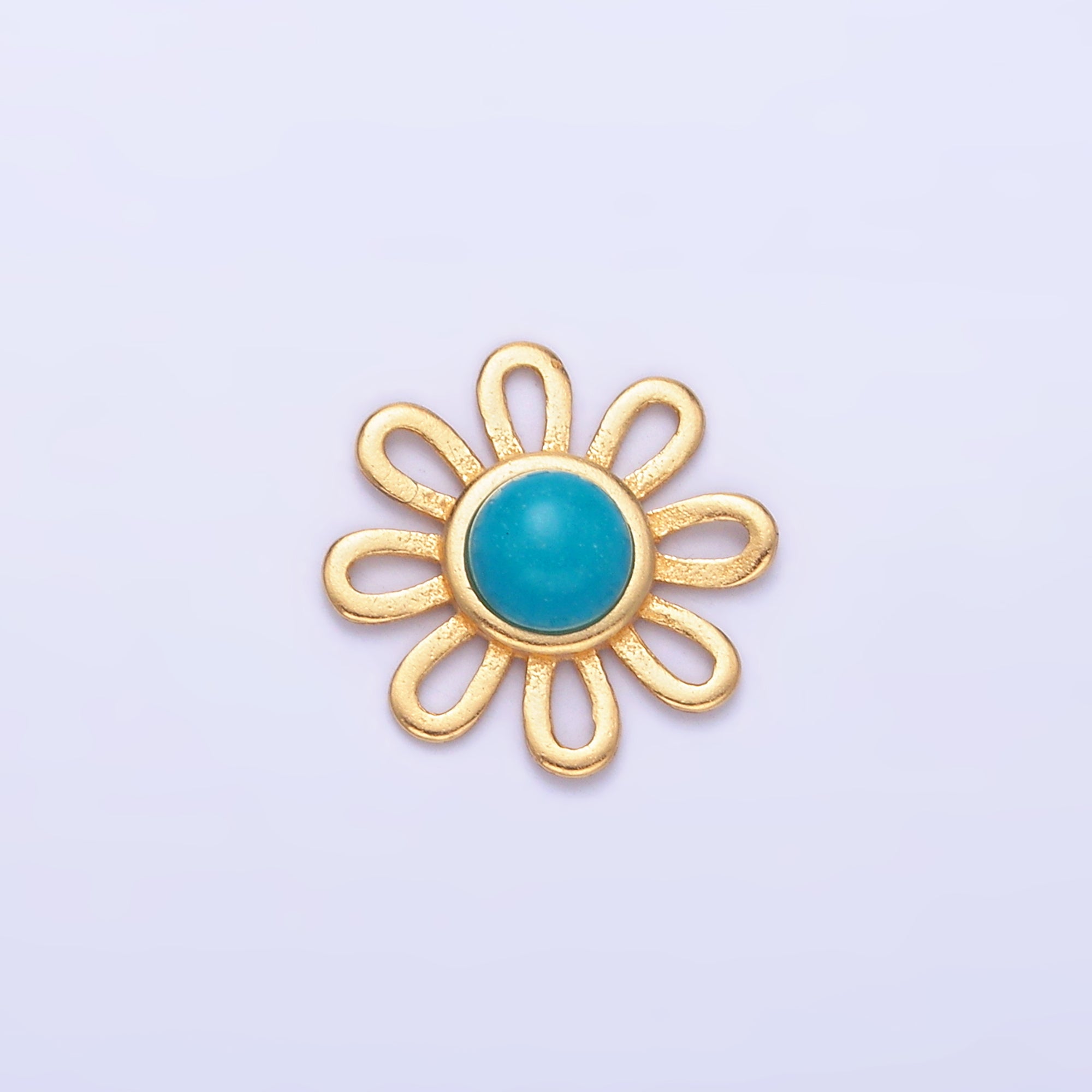 S925 Sterling Silver Turquoise Sunflower Connector in Gold & Silver | SL-628