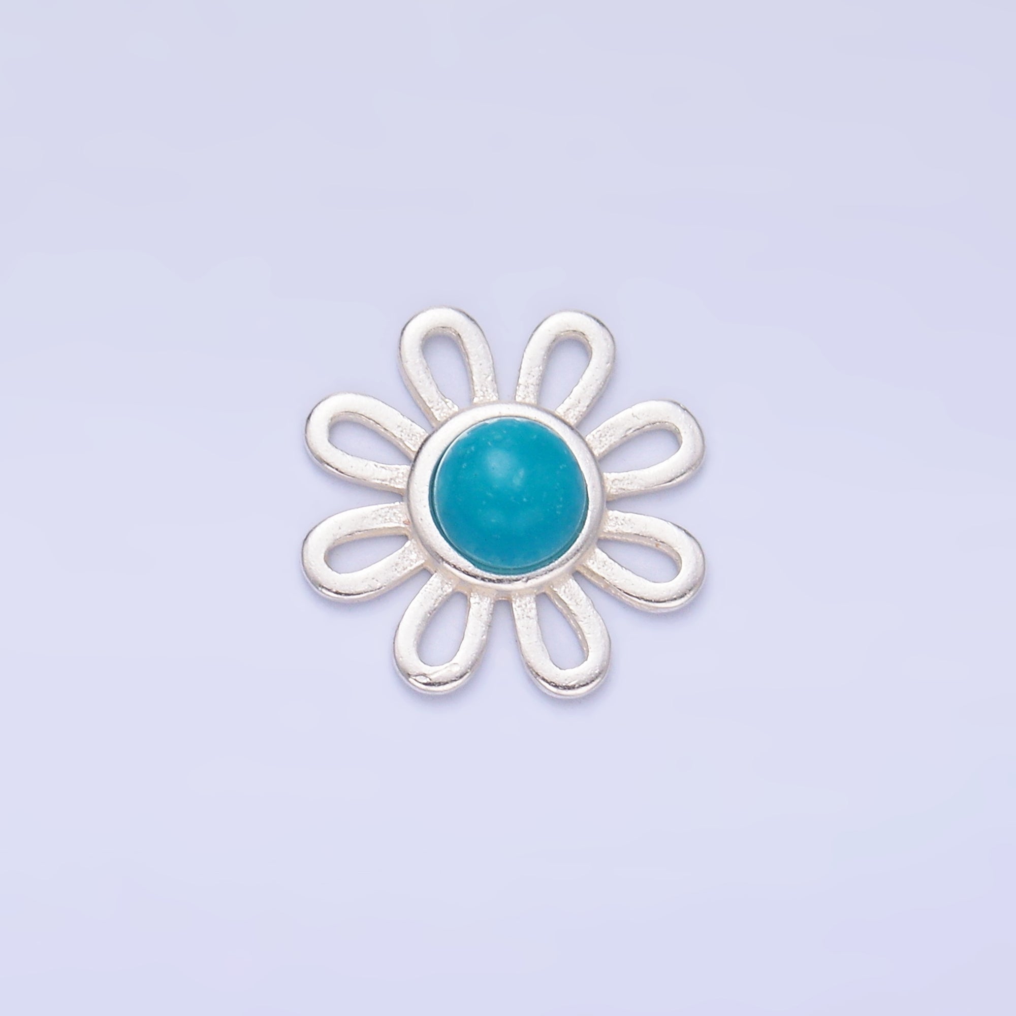 S925 Sterling Silver Turquoise Sunflower Connector in Gold & Silver | SL-628