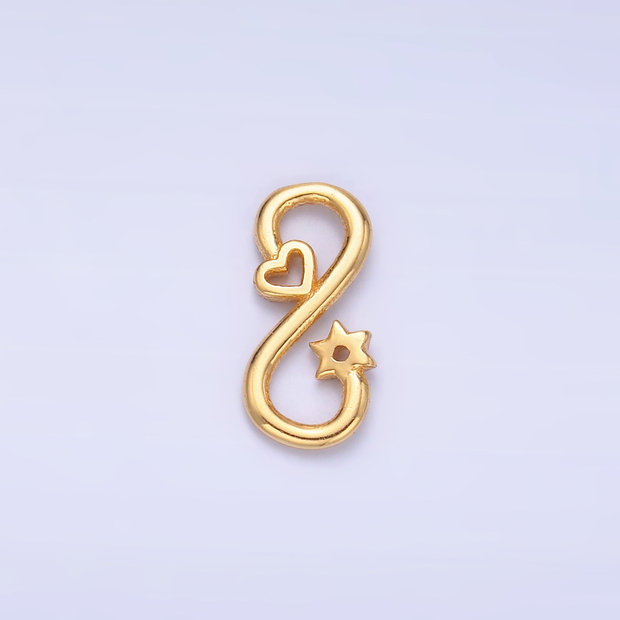 S925 Sterling Silver Heart Celestial Star Infinity Link Charm Connector in Gold & Silver | SL-631