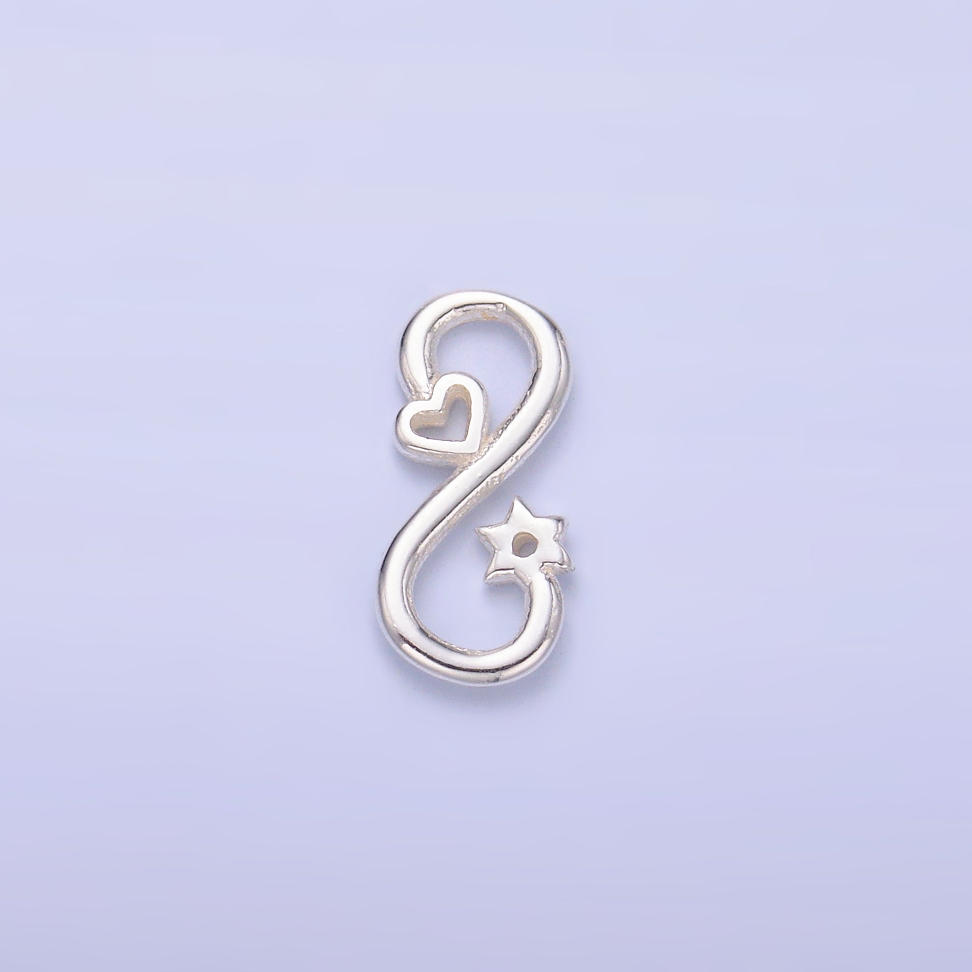 S925 Sterling Silver Heart Celestial Star Infinity Link Charm Connector in Gold & Silver | SL-631