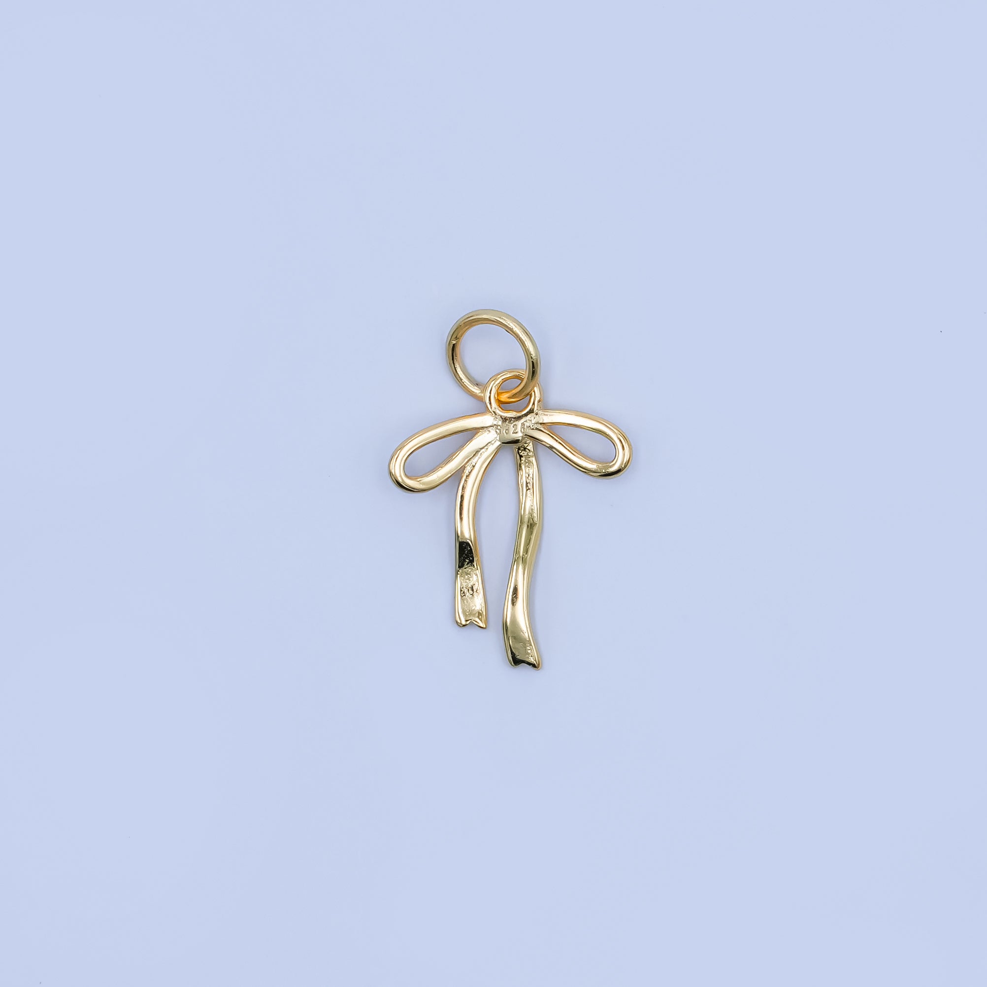 S925 Sterling Silver Ribbon Bow Charm in Gold & Silver | SL-643