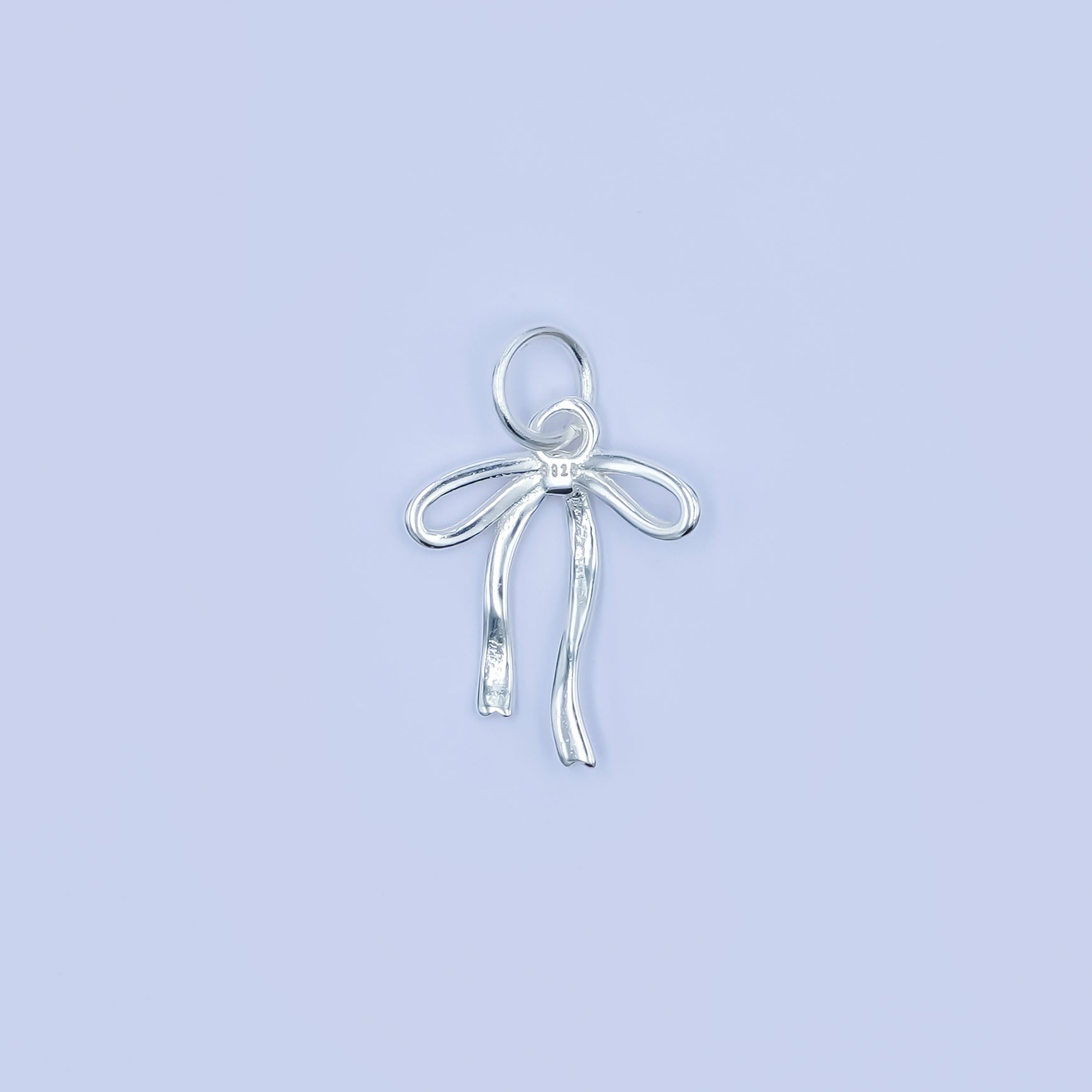 S925 Sterling Silver Ribbon Bow Charm in Gold & Silver | SL-643