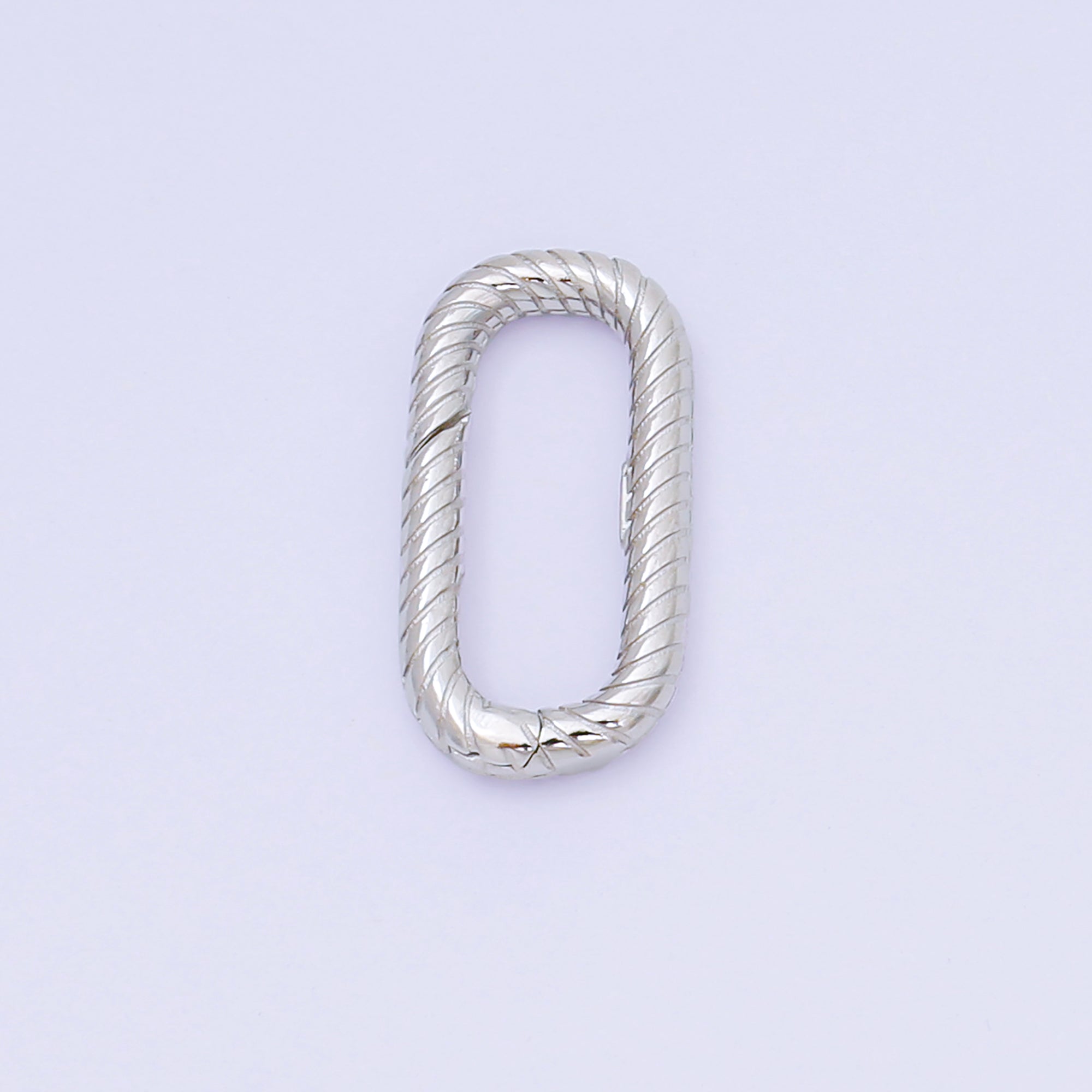 S925 Sterling Silver Oval Textured Spring Clasps Closure Finding | SL-672