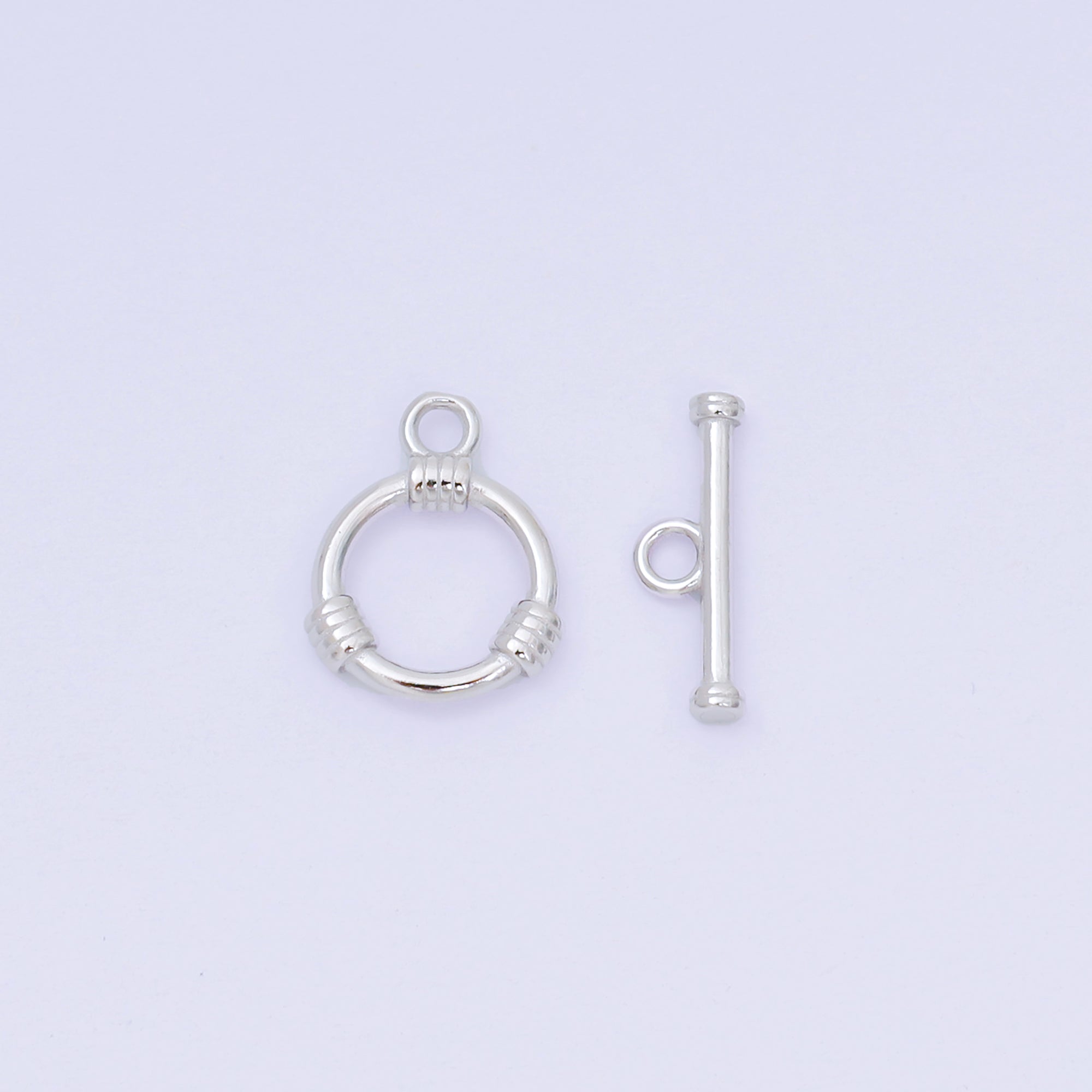 S925 Sterling Silver OT Clasp 3 Stripes Dainty Toggle Clasps Closure Finding | SL-675 - SL-677