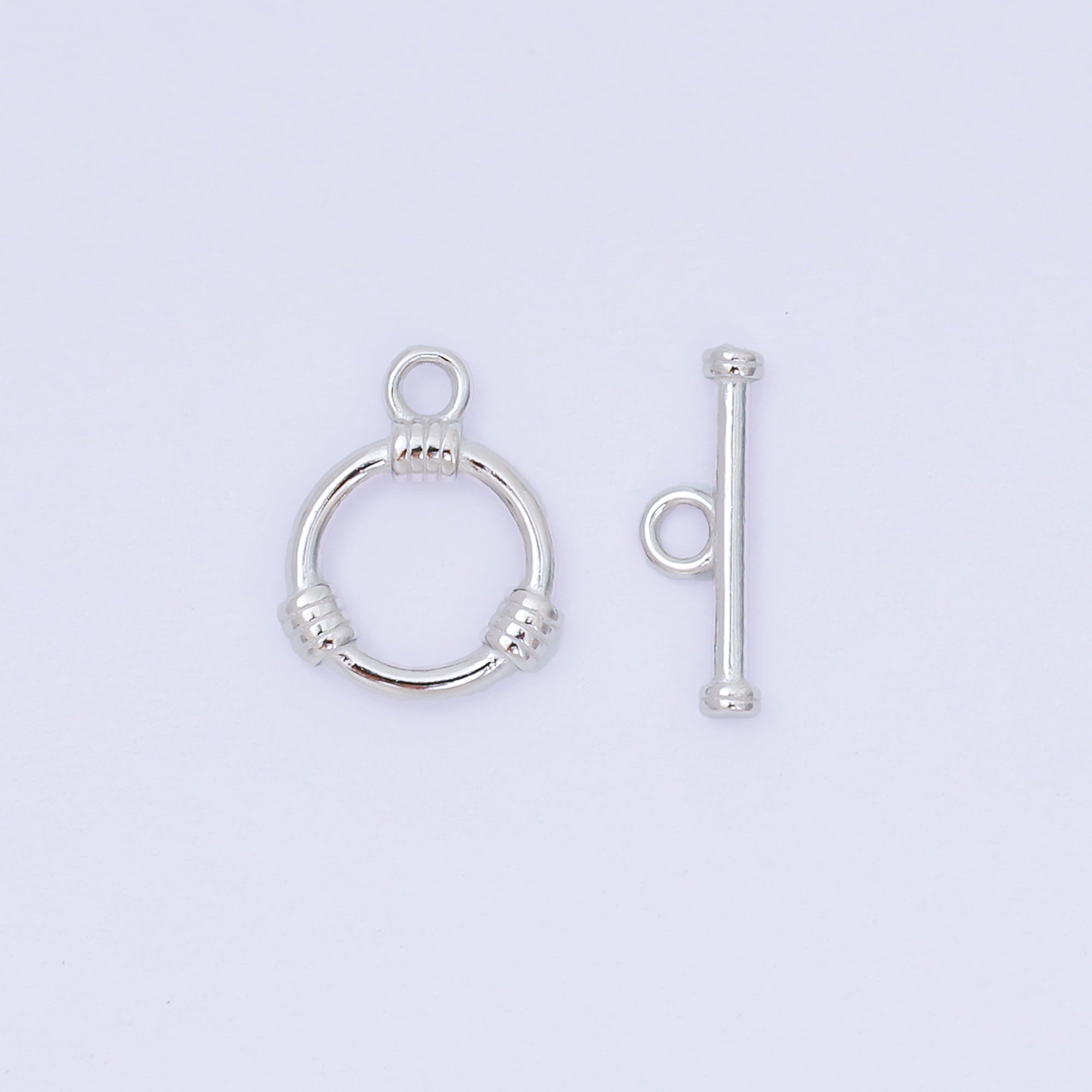 S925 Sterling Silver OT Clasp 3 Stripes Dainty Toggle Clasps Closure Finding | SL-675 - SL-677