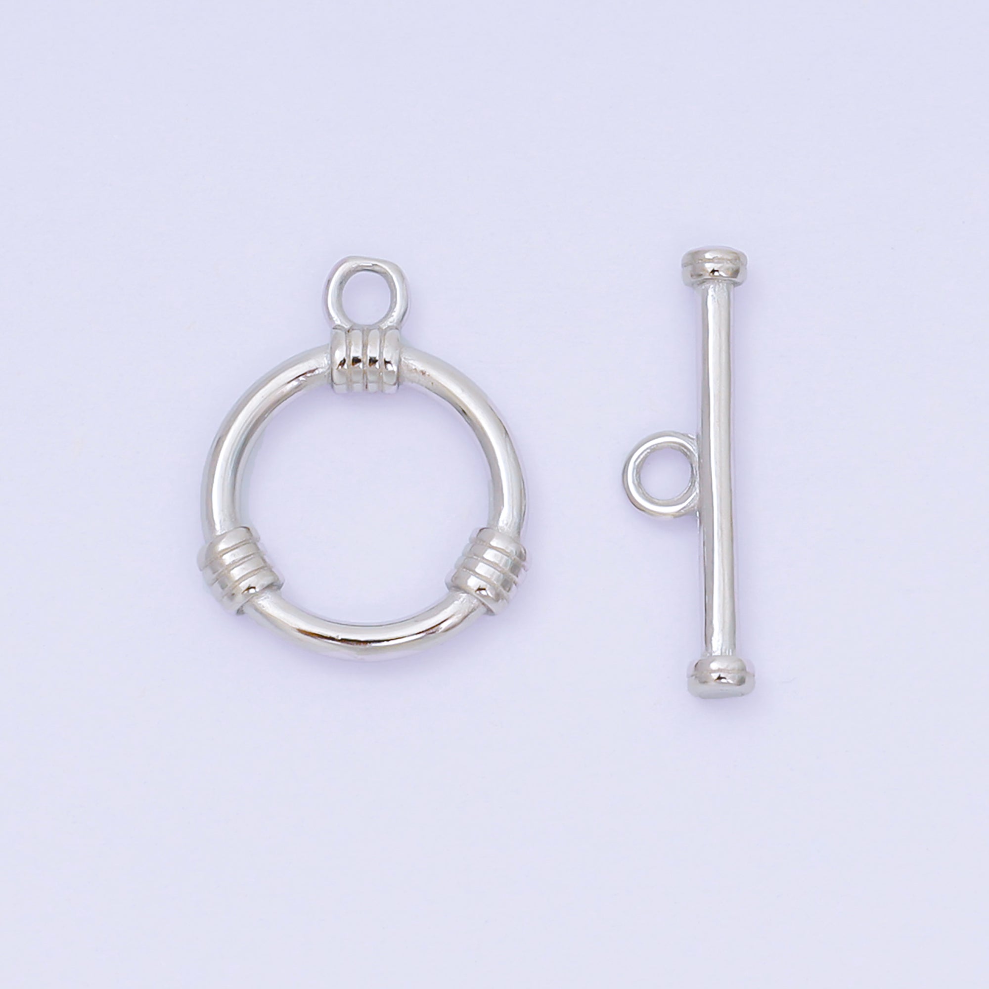 S925 Sterling Silver OT Clasp 3 Stripes Dainty Toggle Clasps Closure Finding | SL-675 - SL-677