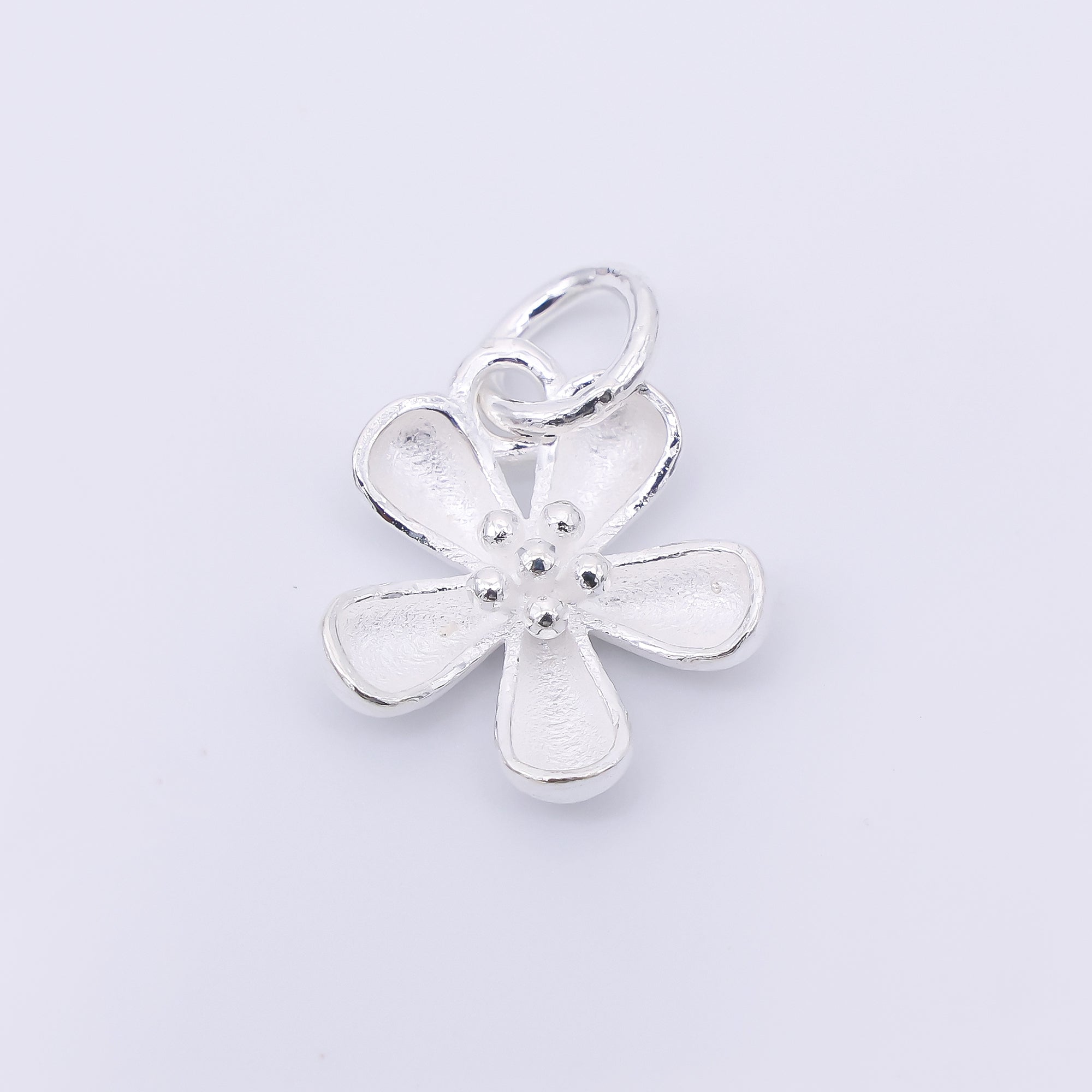 S925 Sterling Silver 13mm Lily Flower Blossom Charm | SL686