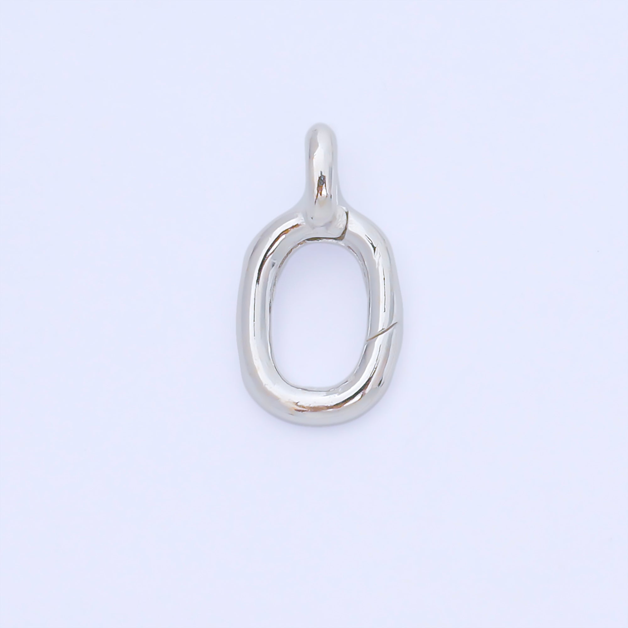 S925 Sterling Silver 17mm Minimalist Oval Push Gate Clasp Open Loop Closure Finding | SL-698