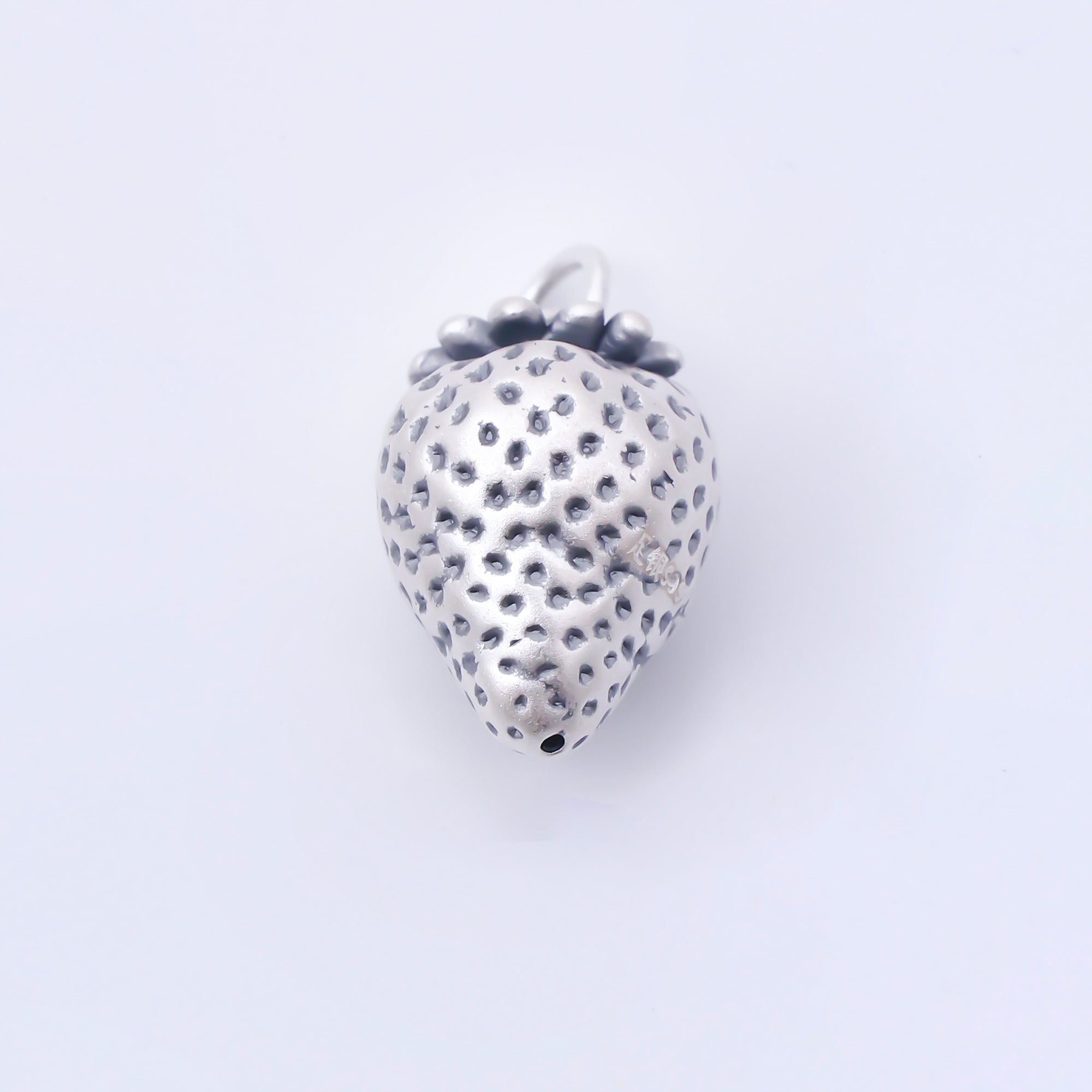S925 Sterling Silver 17.5mm Strawberry Fruit 3D Multidimensional Charm | SL-705