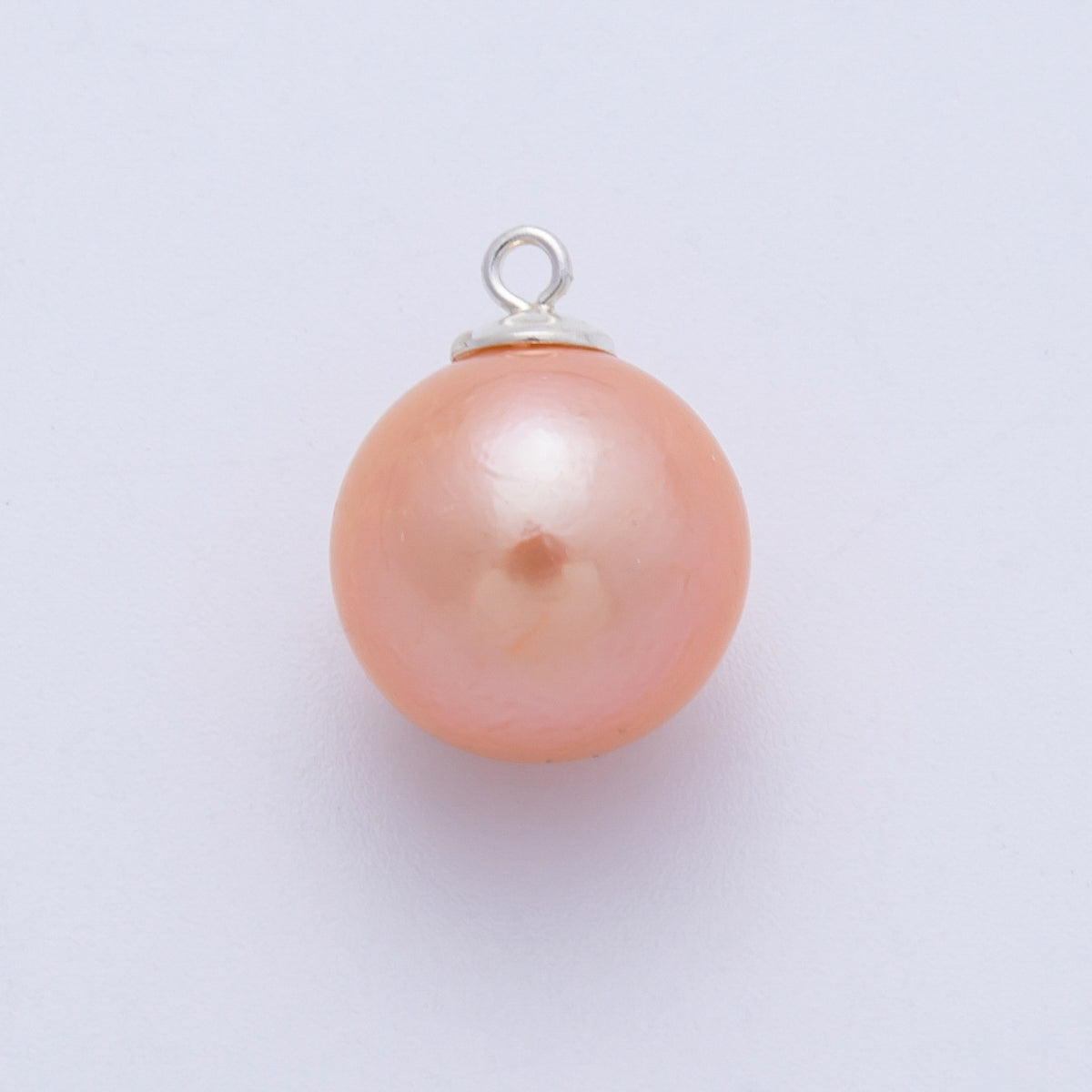 S925 Sterling Silver 16mm Pink, Purple Round Shell Pearl Charm | SL-708 SL-709