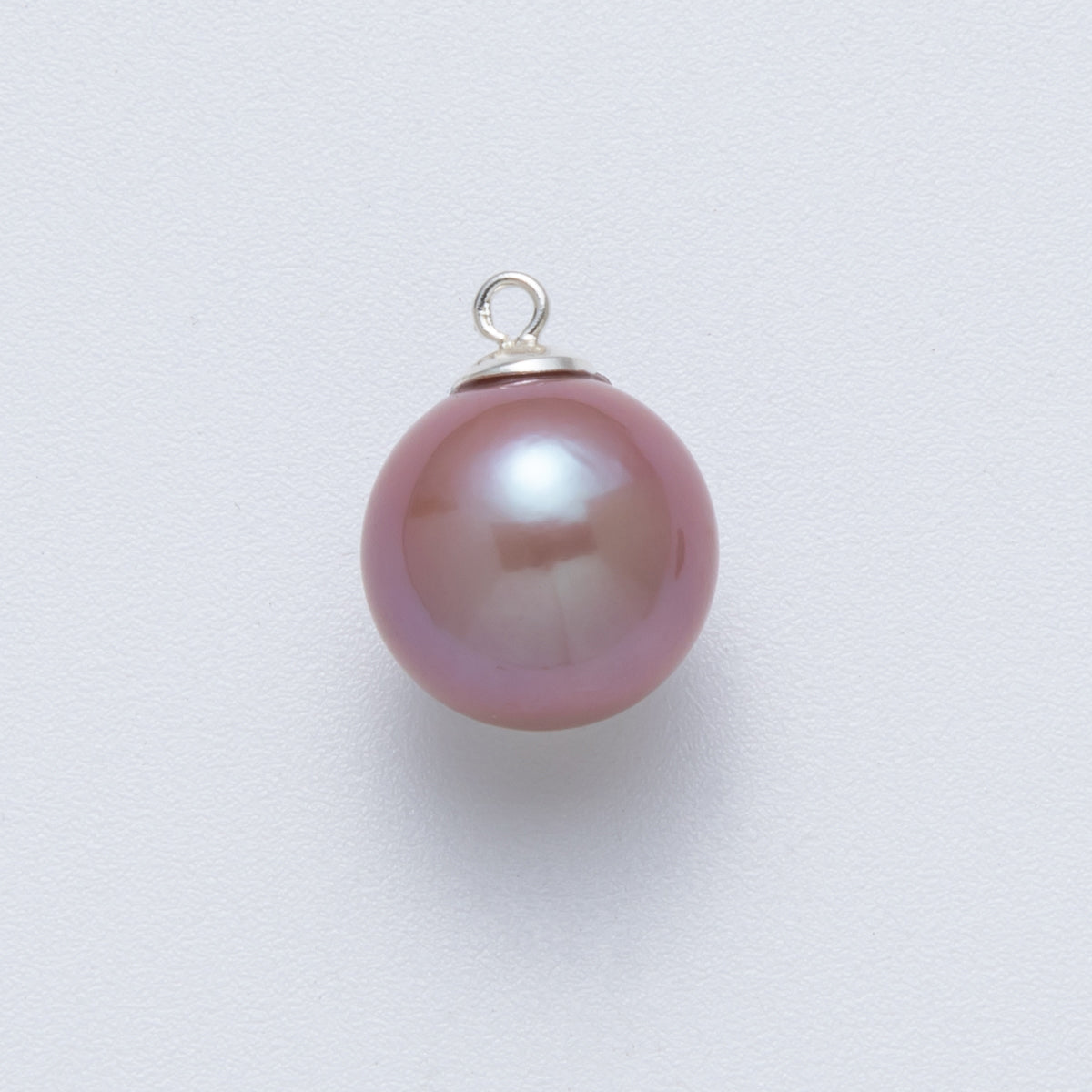 S925 Sterling Silver 16mm Pink, Purple Round Shell Pearl Charm | SL-708 SL-709
