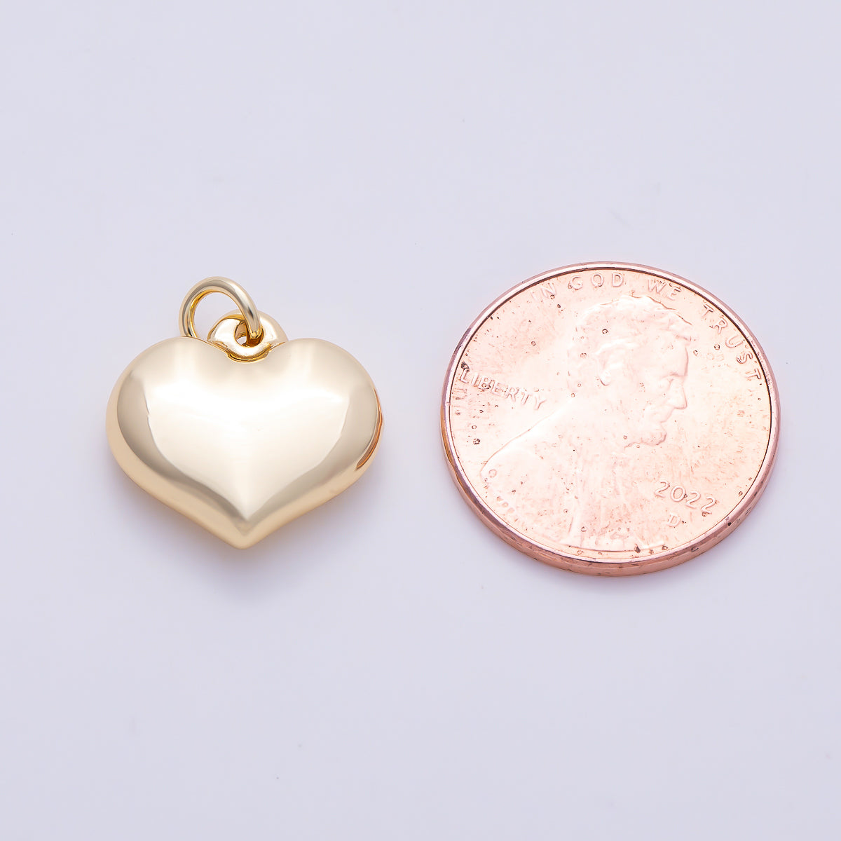 Stainless Steel PVD 15mm Minimalist Chubby Heart Charm in Gold & Silver | Charms-01578 Charms-01579