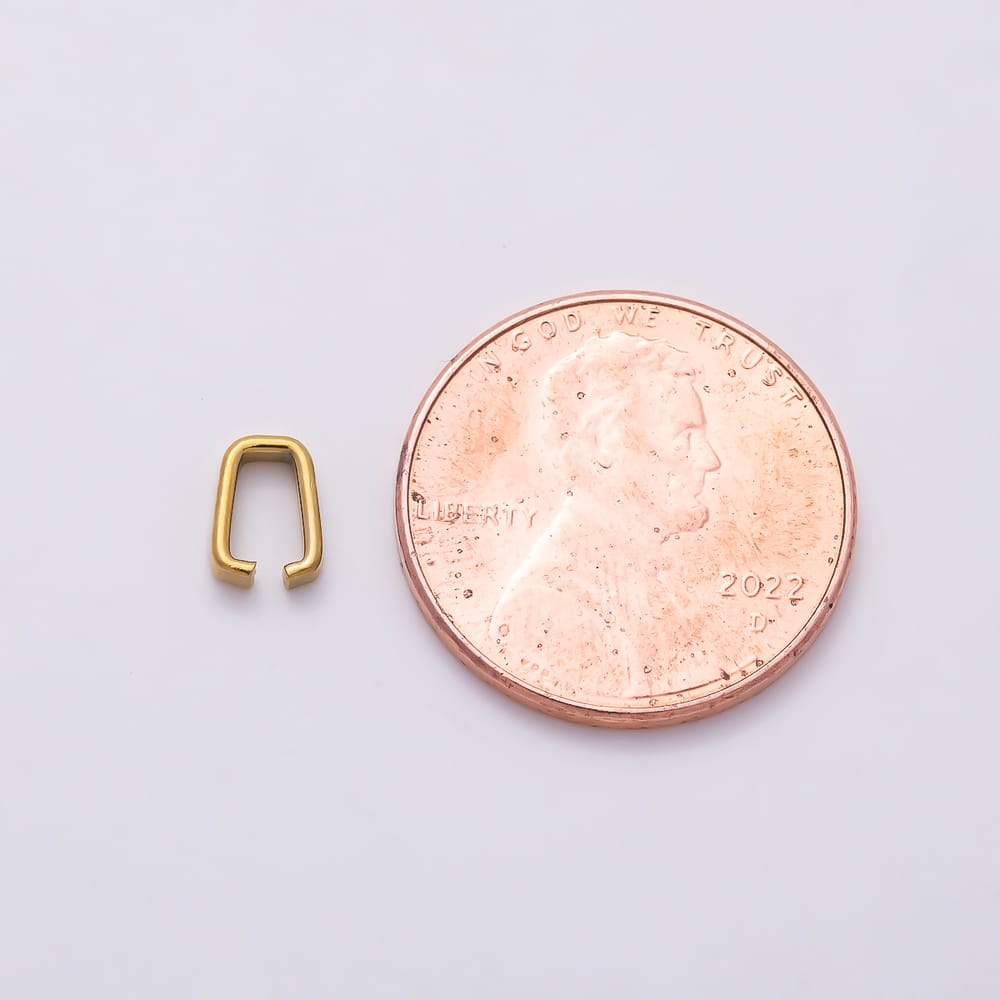 Stainless Steel 6mm Minimalist Rectangle Hook Pendant Clasp Closure Enhancer Findings by 10 Pieces | Findings-00217