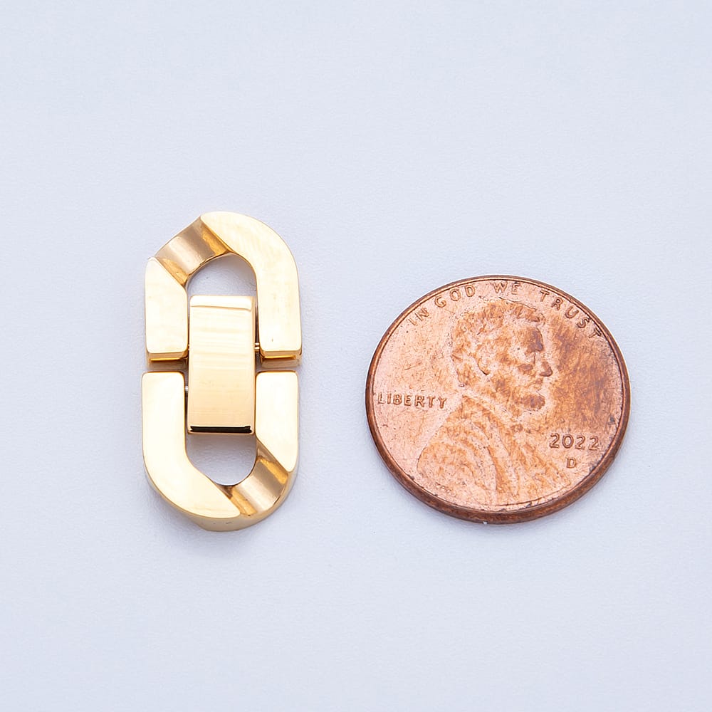 Stainless Steel 23mm Geometric Oval Watch Band Clasp Findings | Findings-00594