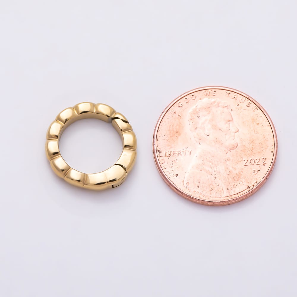 Stainless Steel 13mm Textured Openable Spring O-Ring Snap Clasp Findings | Findings-00613 - Findings-00614