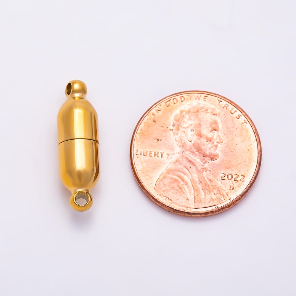 Stainless Steel 19mm Cylindrical Capsule Barrel Magnetic Clasp Findings | Findings-00637
