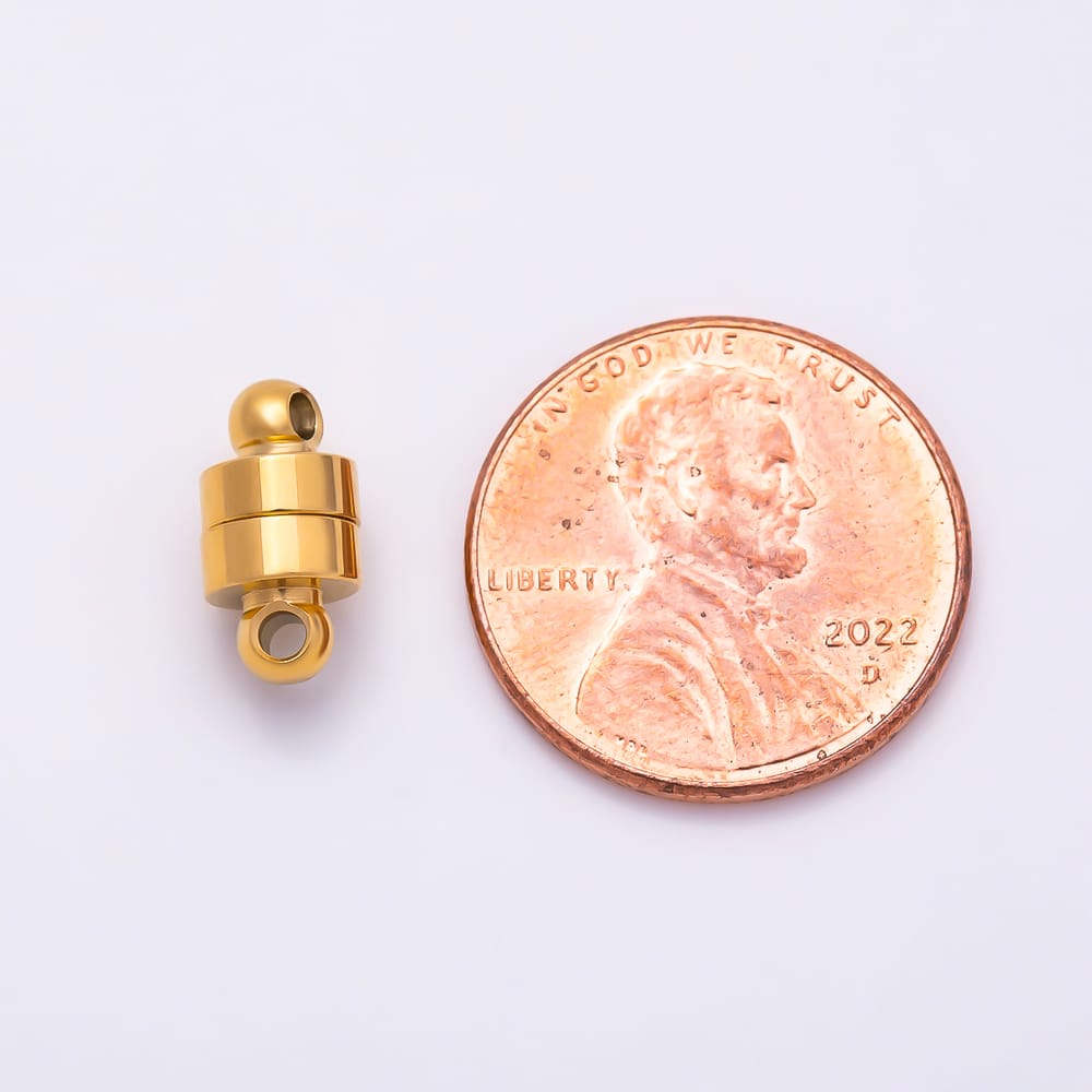 Stainless Steel 6mm Magnetic Minimalist Cylinder Loop Clasp Findings | Findings-00635