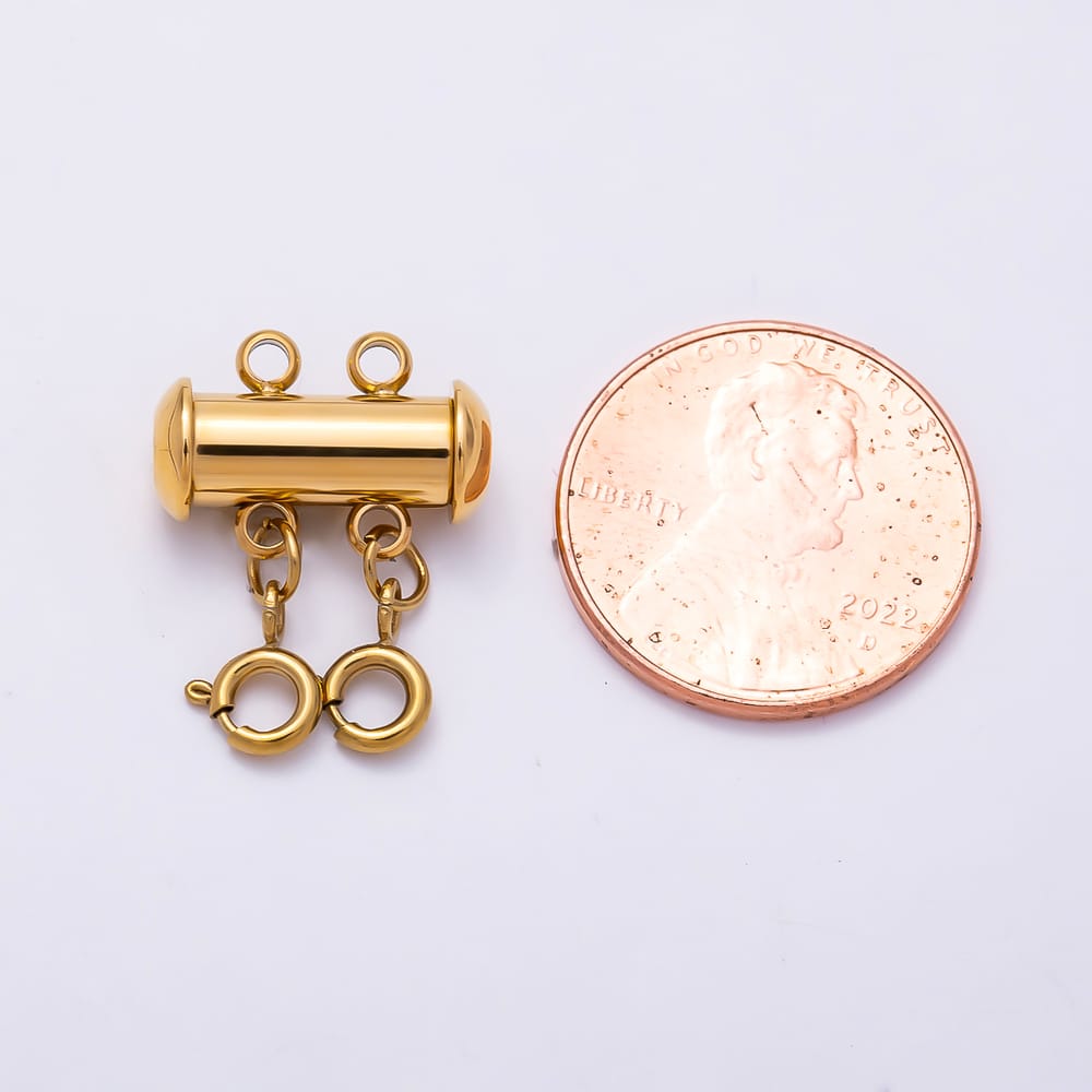 Stainless Steel 20mm 2-Strand Minimalist Round Multi Clasp Detangler Layer Necklace Closure Findings | Findings-00672