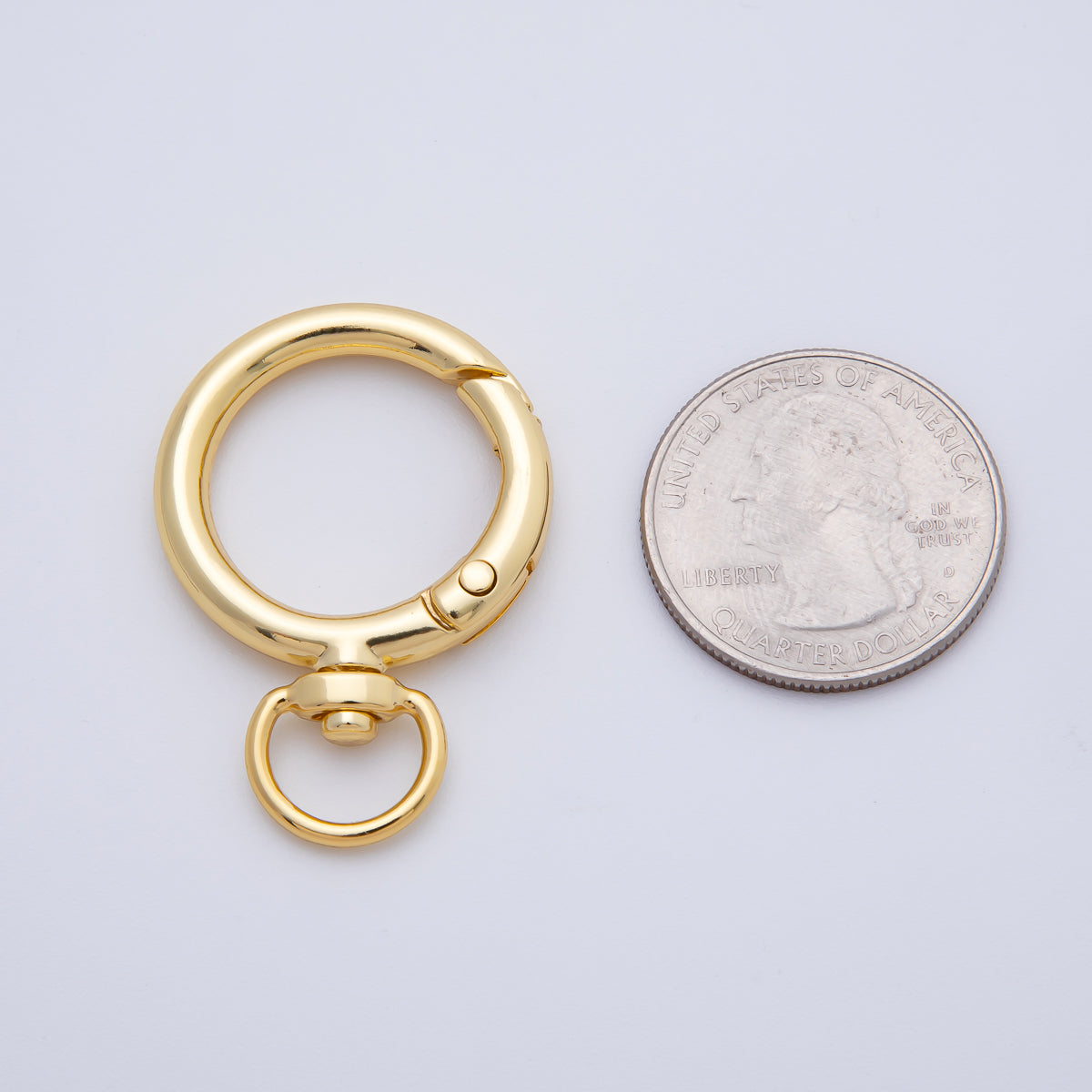 Stainless Steel 38mm Round Push Gate Clasp Open Loop Closure Finding | Z1413