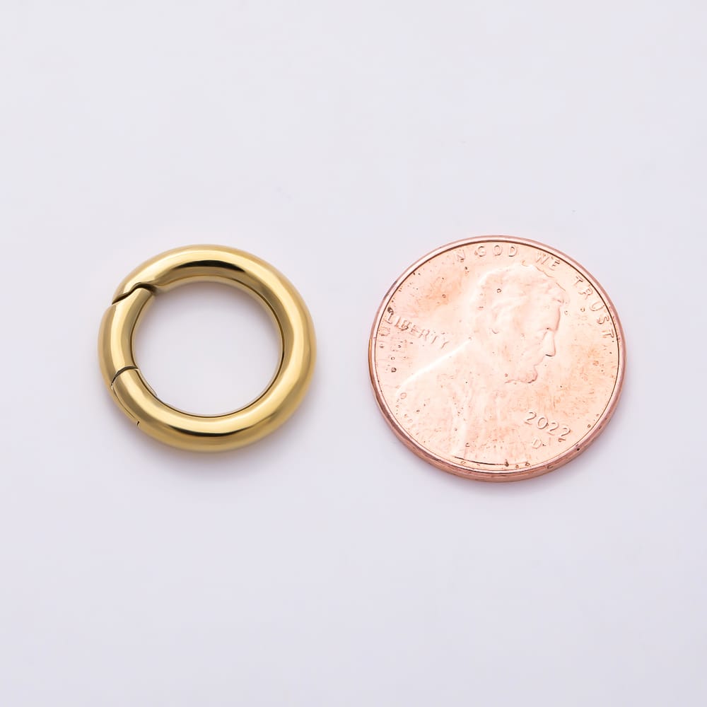 Stainless Steel 18mm Round Spring Snap Gate O-Ring Clasp Findings | Findings-00605 - Findings-00606