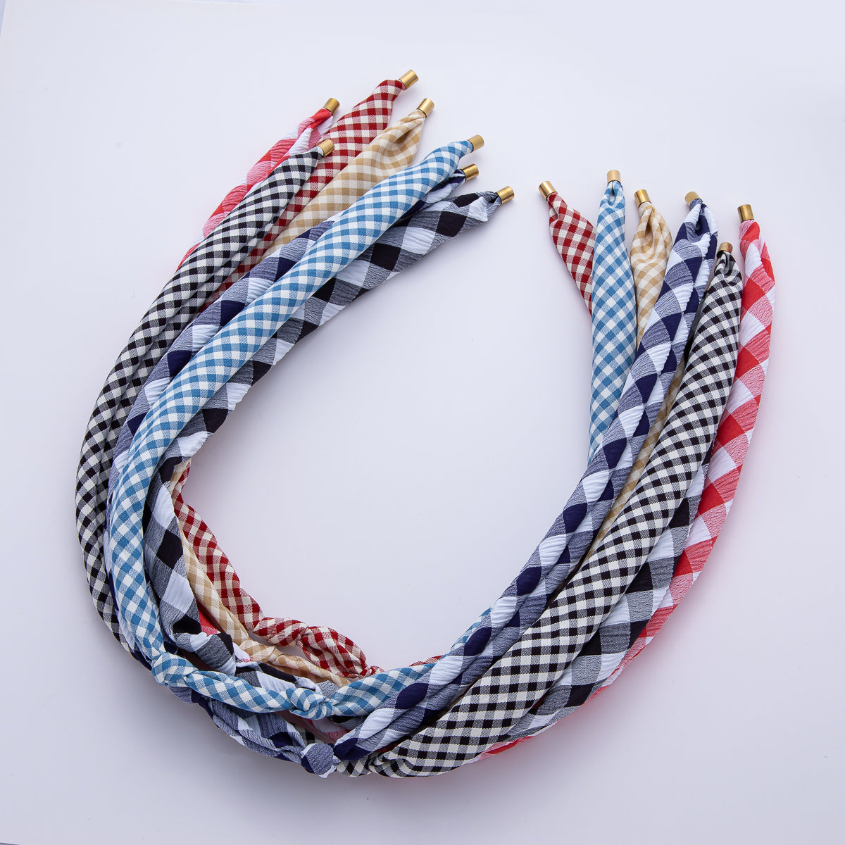 Gold Stainless Steel 24mm Red, Black, Yellow Handmade Vintage Bandana Scarf Necklace | WA-1253 WA-1288 WA-1289 WA-1375